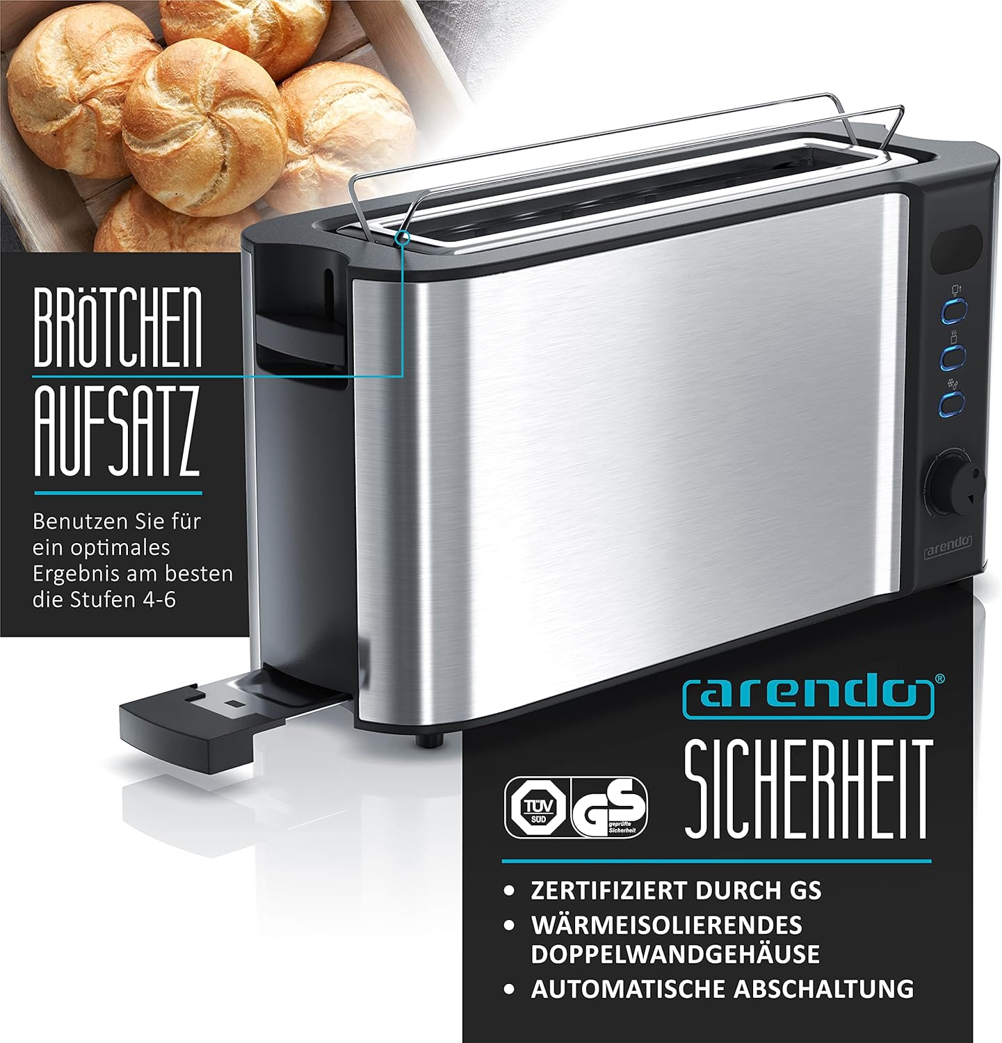 Langschlitz Toaster, G: Silber