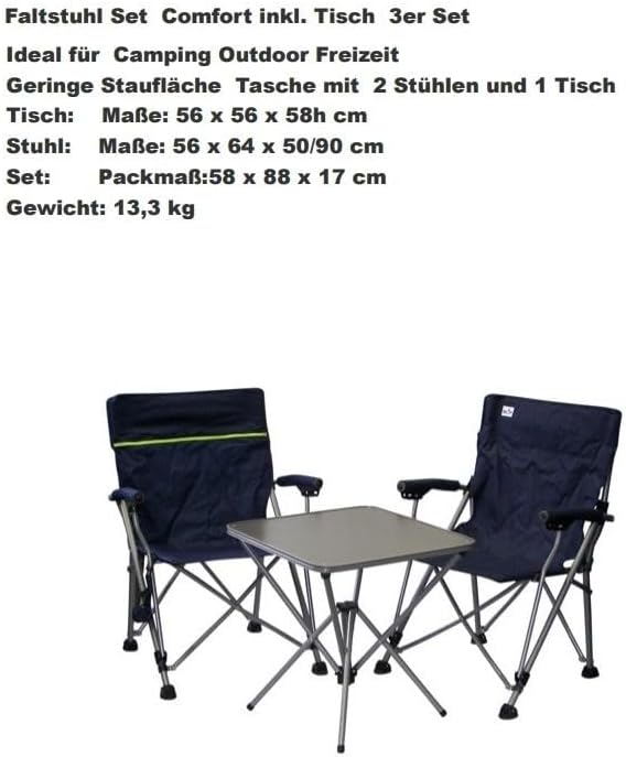 Holly's Jubiläumset mit 2 Faltstühle, 2 Fächerschirmen & Klapptisch