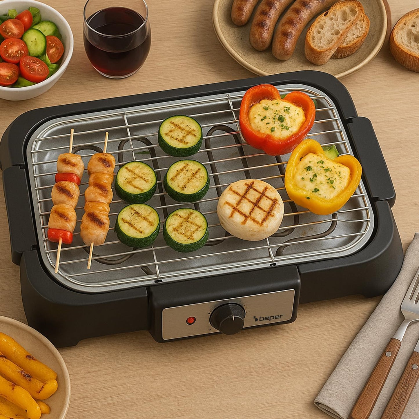 Elektrogrill mit abnehmbarem Grillrost