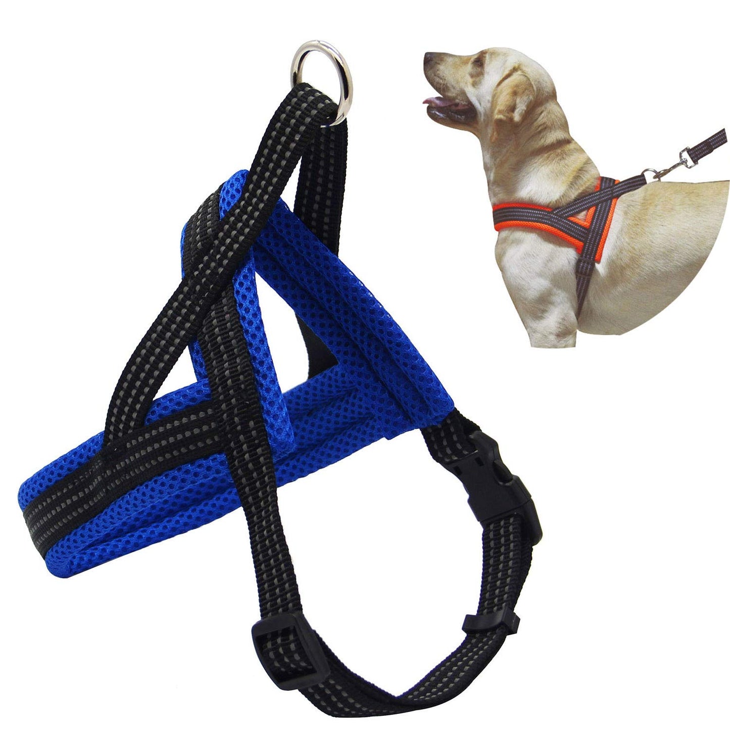 Verstellbares Hundegeschirr, L blau