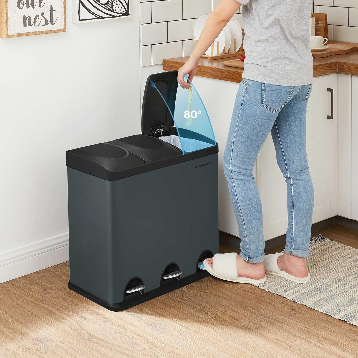 LTB54G Mülltrennsystem, Grau-schwarz