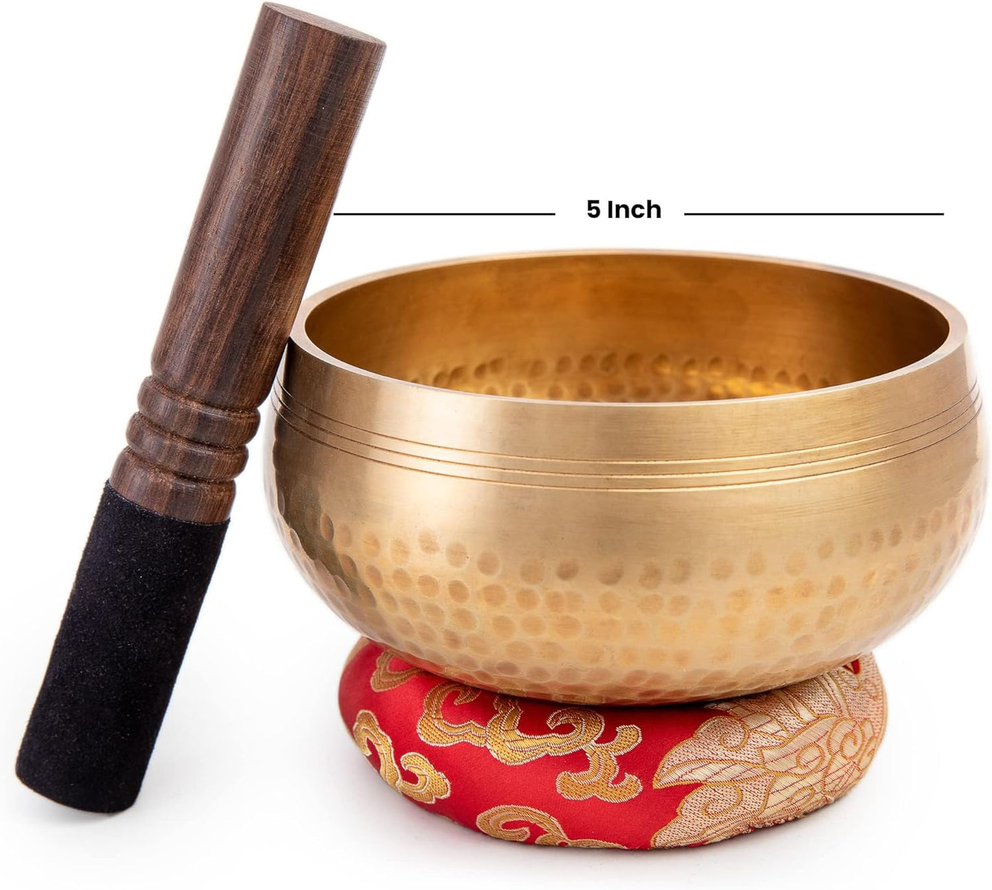 Tibetische Klangschalen Set für Meditation & Yoga, Gold – 5 Zoll
