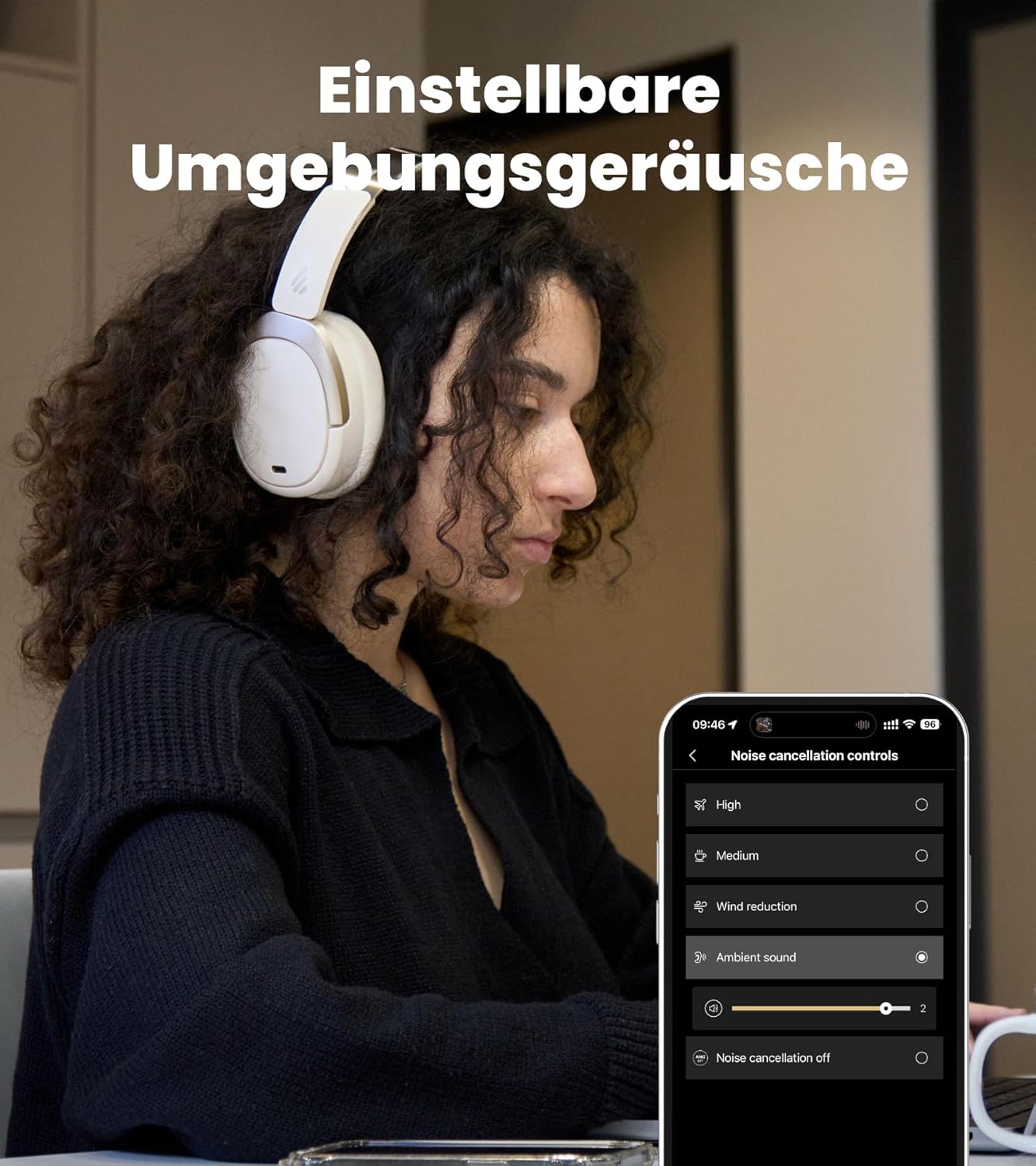 Faltbare Over-Ear-Kopfhörer W80 mit ANC und LDAC, W80 Elfenbein