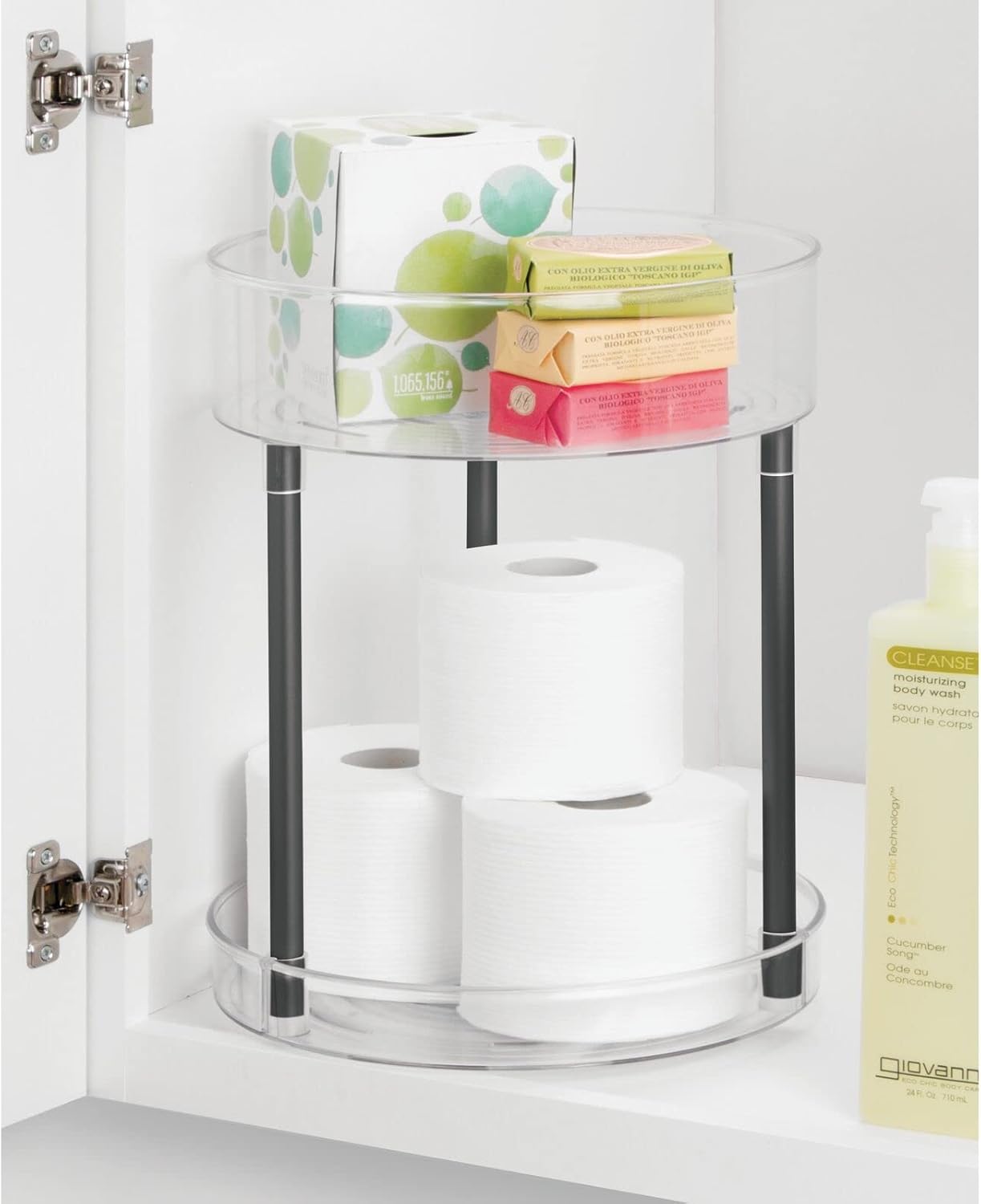 Kosmetik-Organizer, Durchsichtig/Schwarz