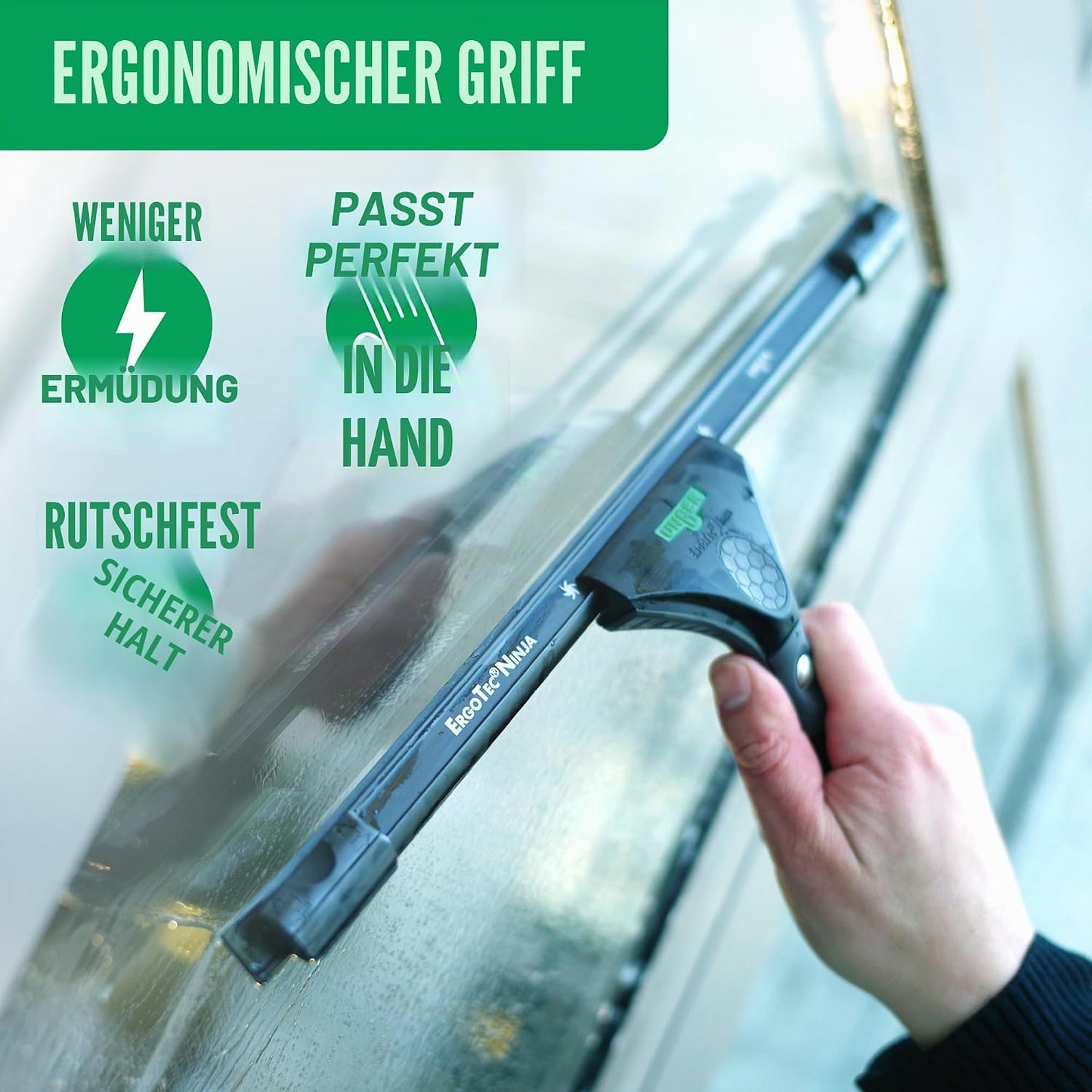 EN350 ErgoTec Ninja Fensterwischer mit Schwenkfunktion, 35 cm 40°
