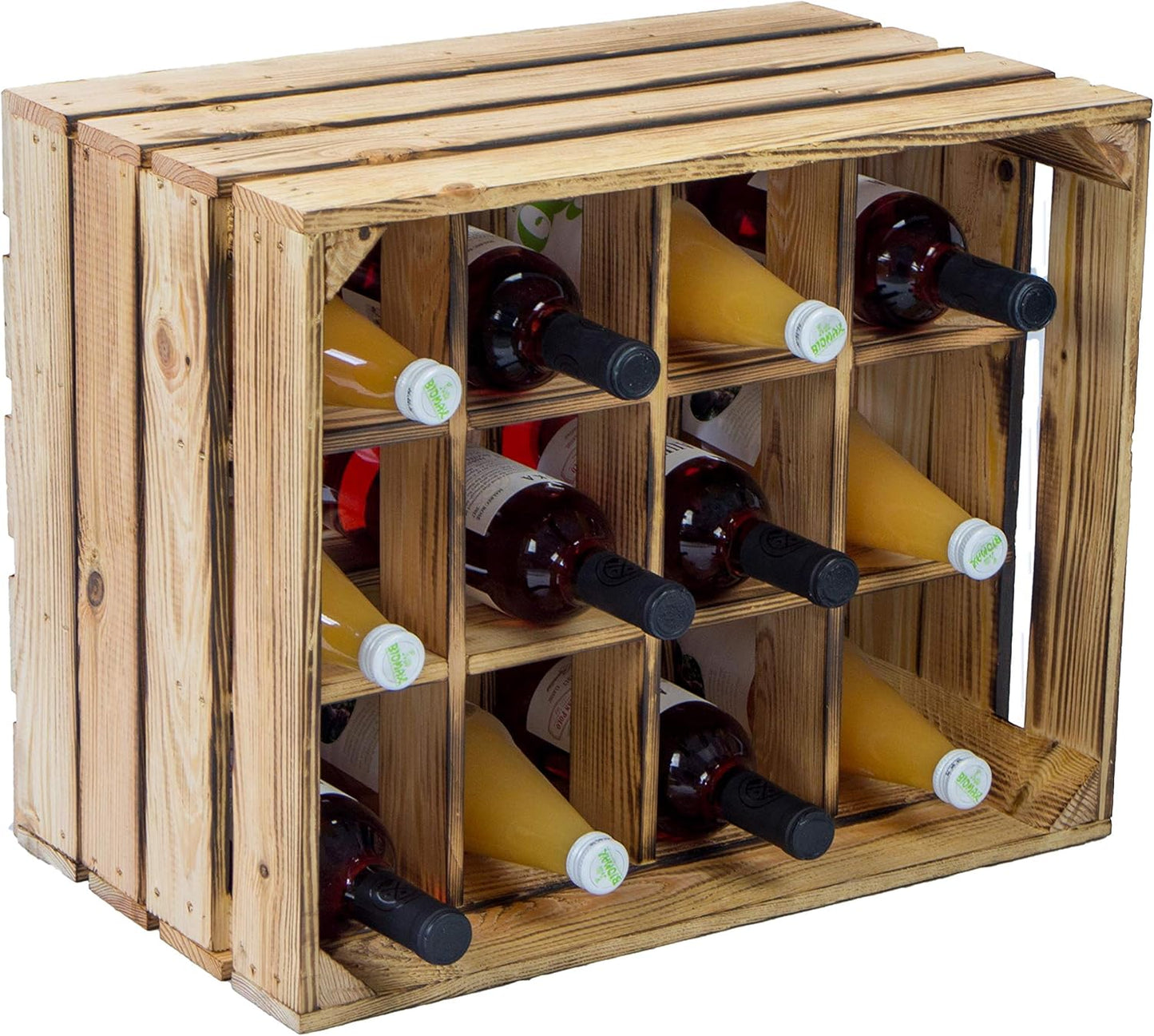 Stapelbares Weinregal Henry für 12 Flaschen, Geflammt