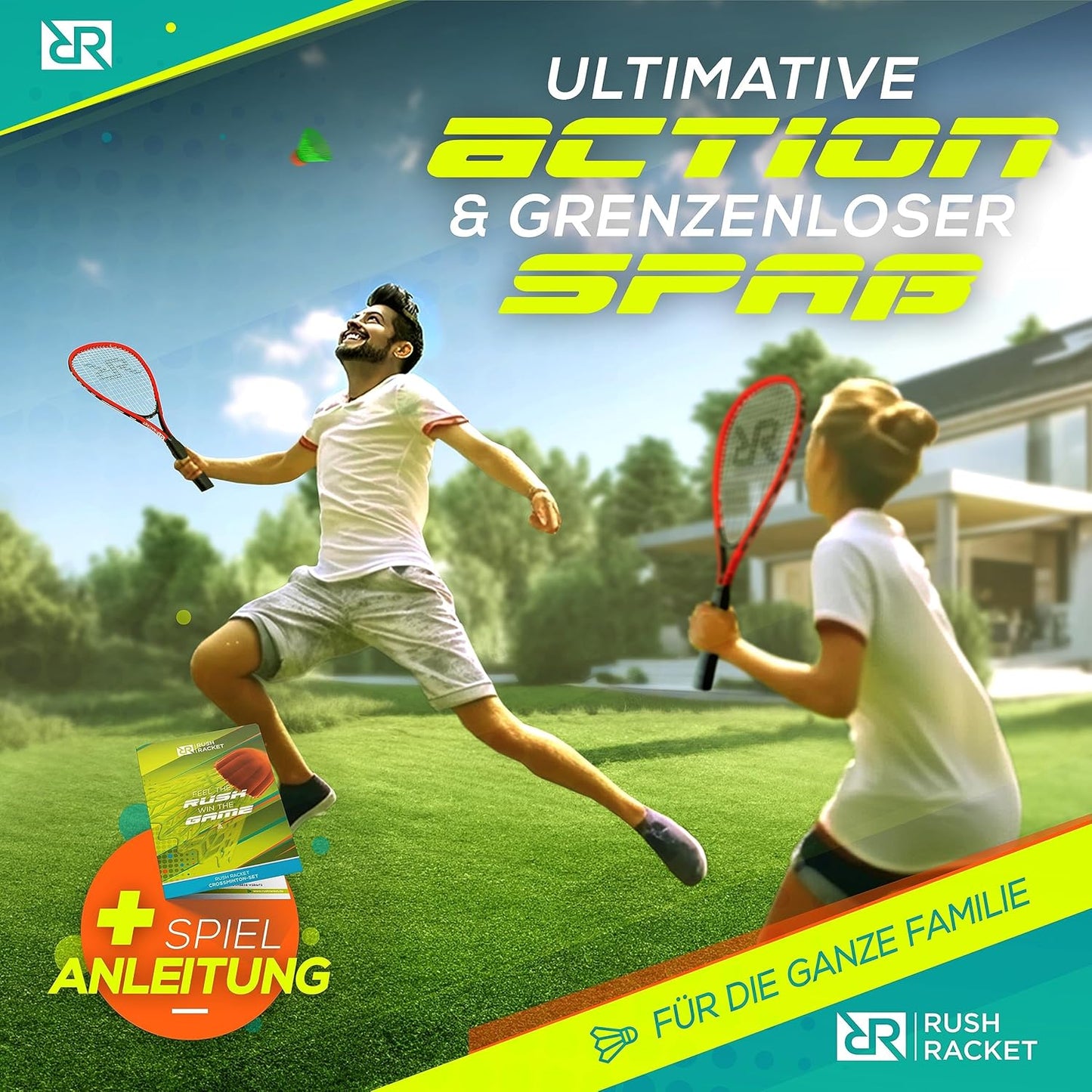 RS3 Speed Badminton Set mit Feldmarkierungen, 4. Rot