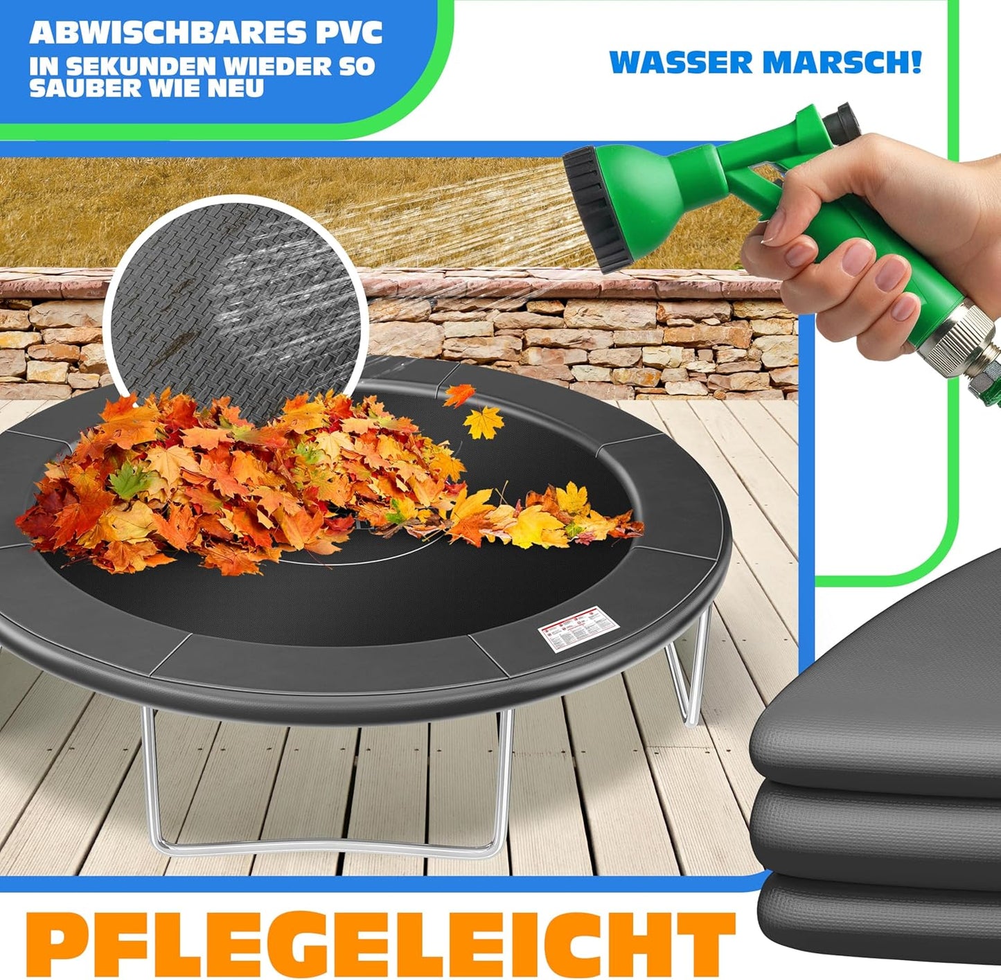 Trampolin Randabdeckung UV-beständig 366 cm, Anthrazit 366 cm