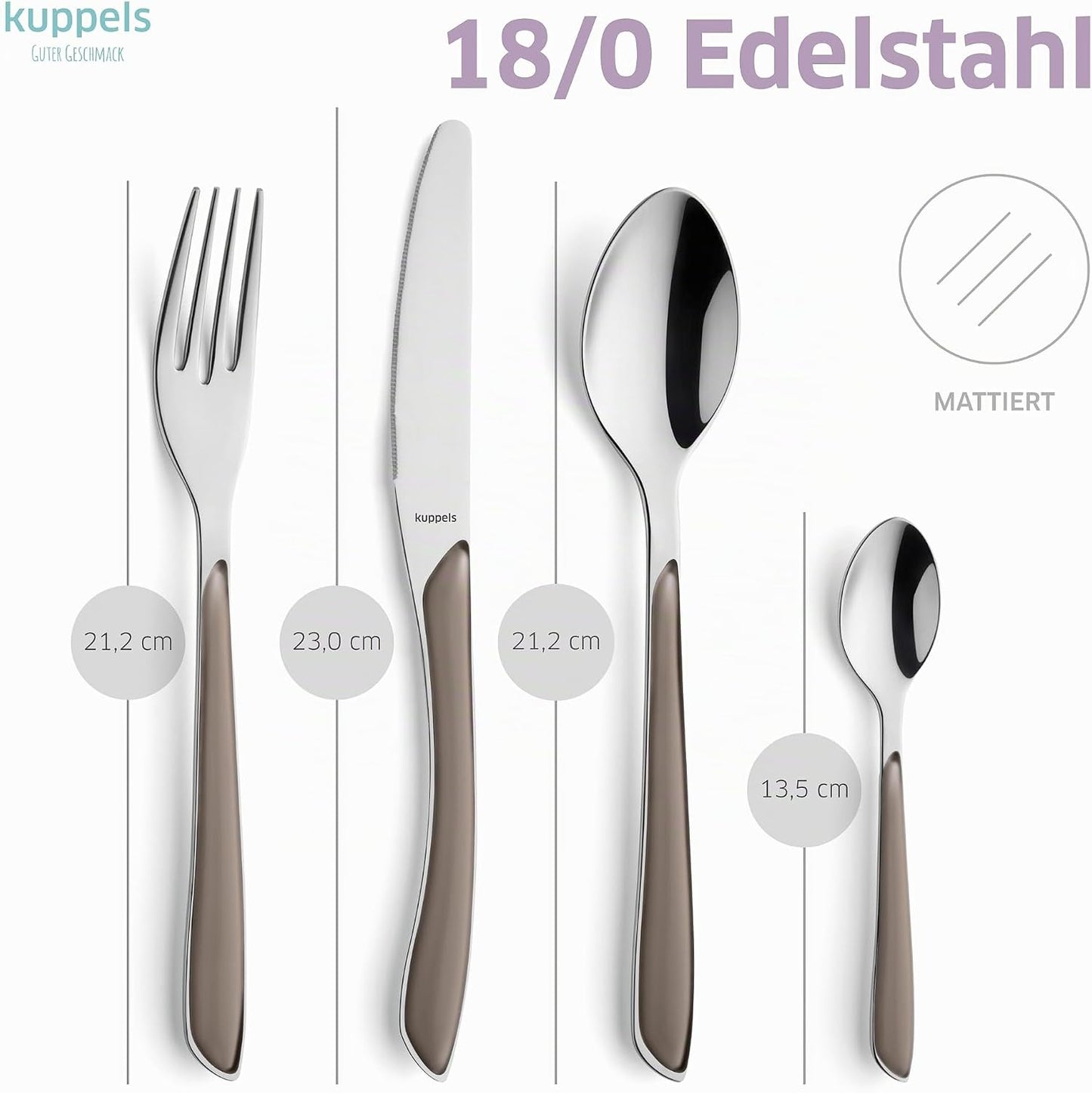 Prisma Besteck-Set, 24-teilig Kakao | 24-teilig