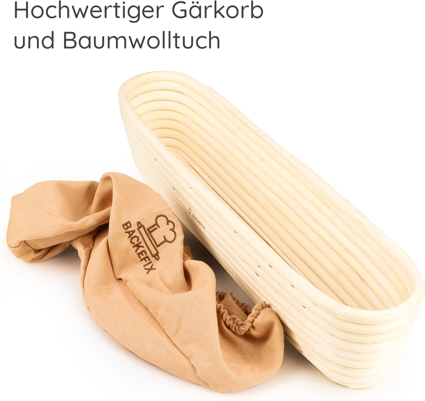 Gärkörbchen für Baguette, oval 44cm