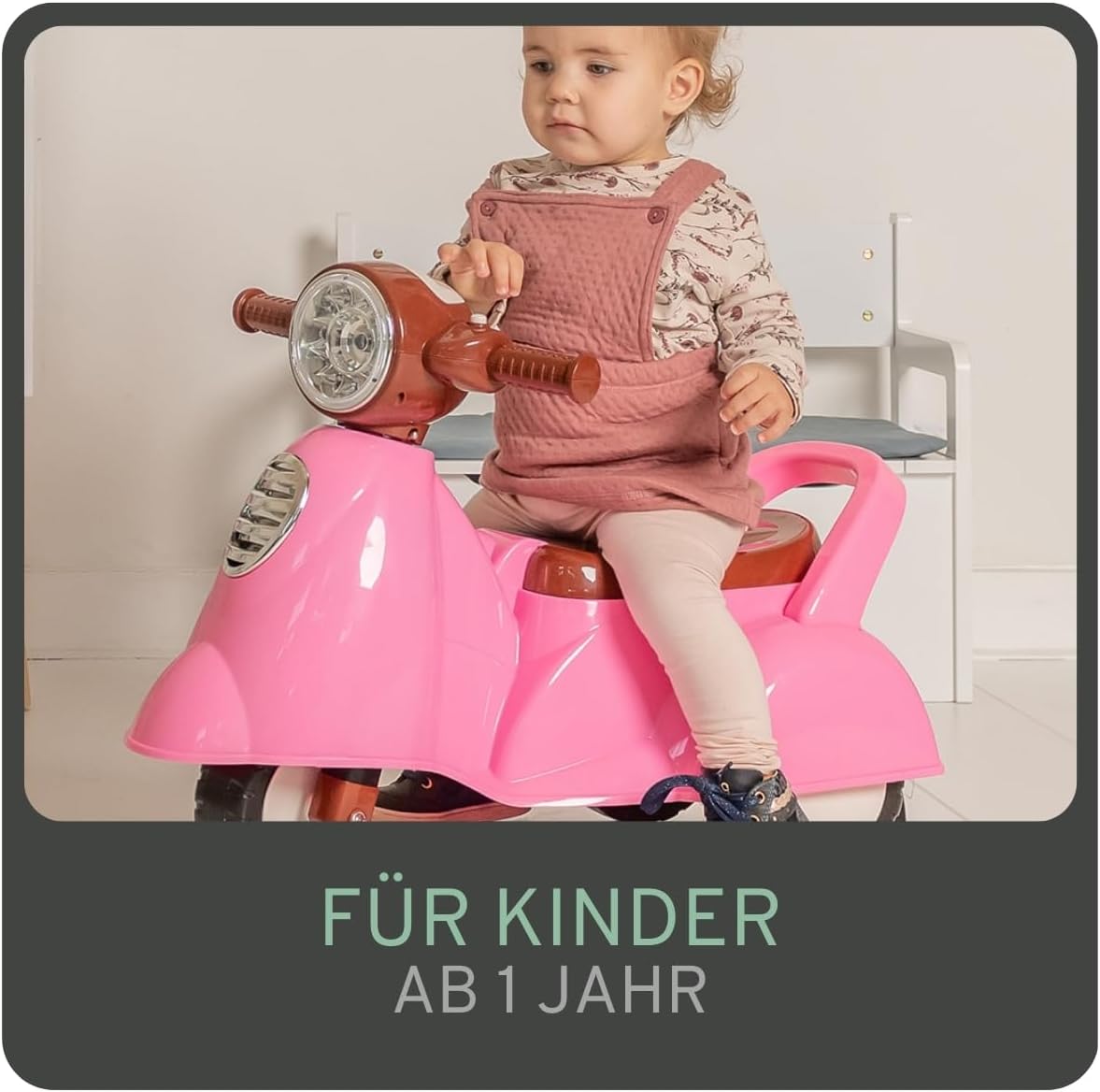 Riding Car Retro Scooter mit Hupe, Retro Rosa