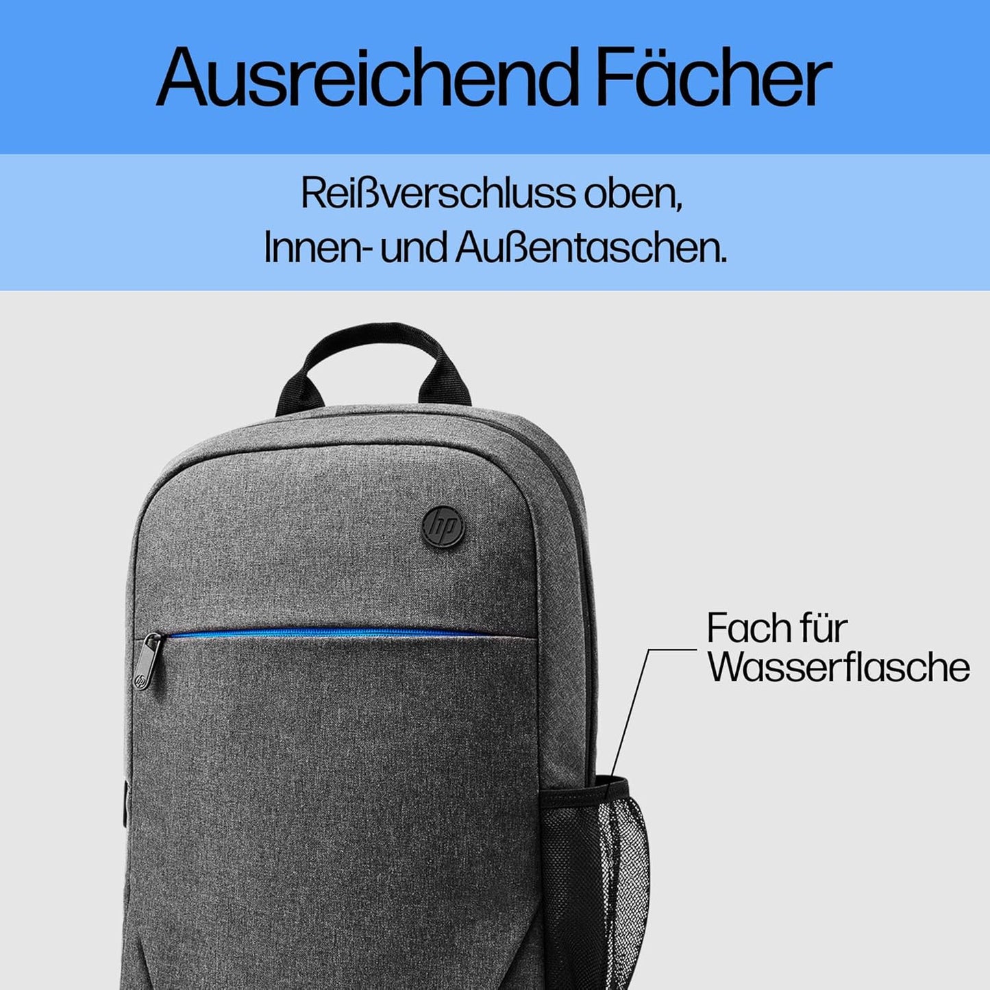Laptoprucksack 15,6 Zoll wasserabweisend & robust, 15,6 Zoll Rucksack Grau