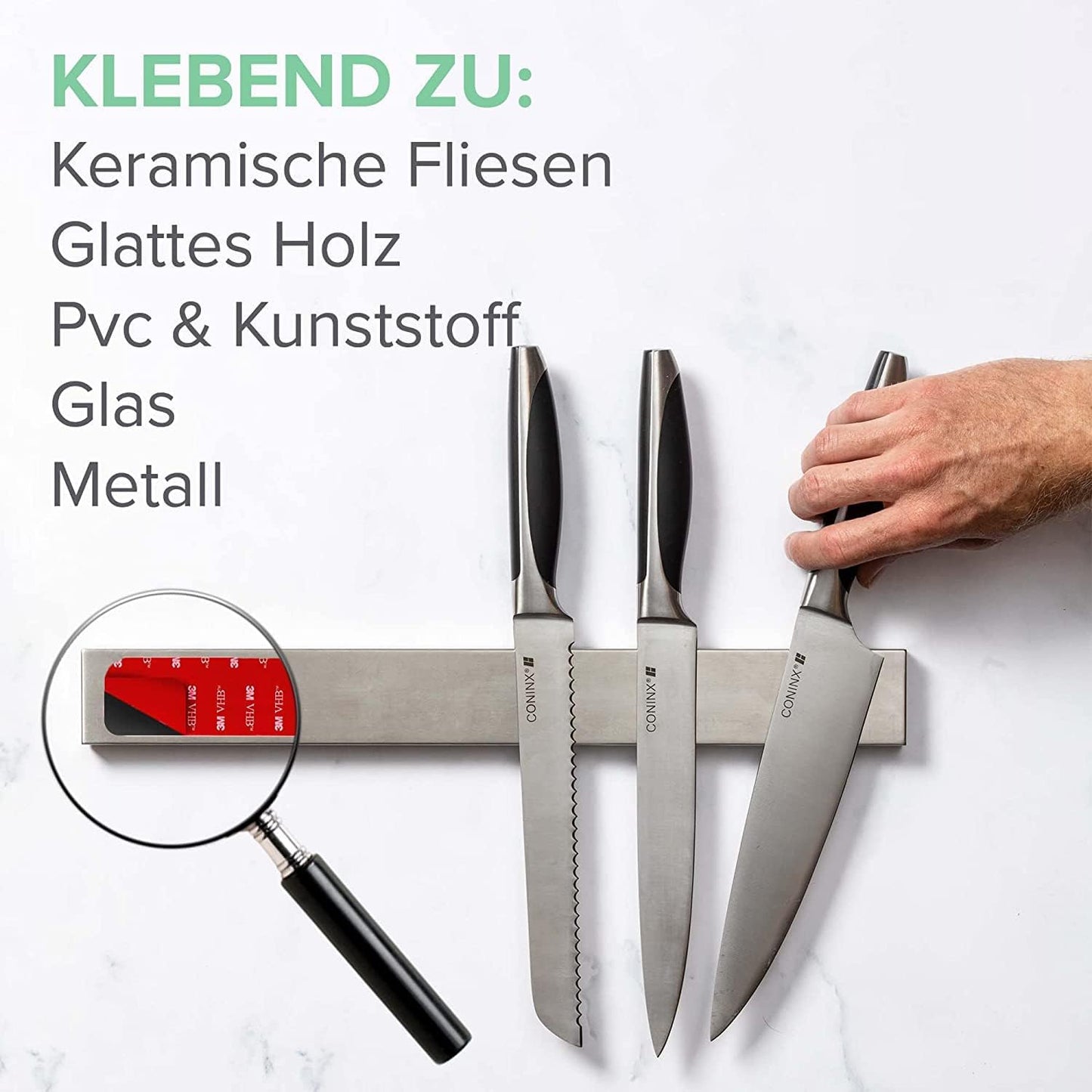Magnet Messerleiste, Edelstahl