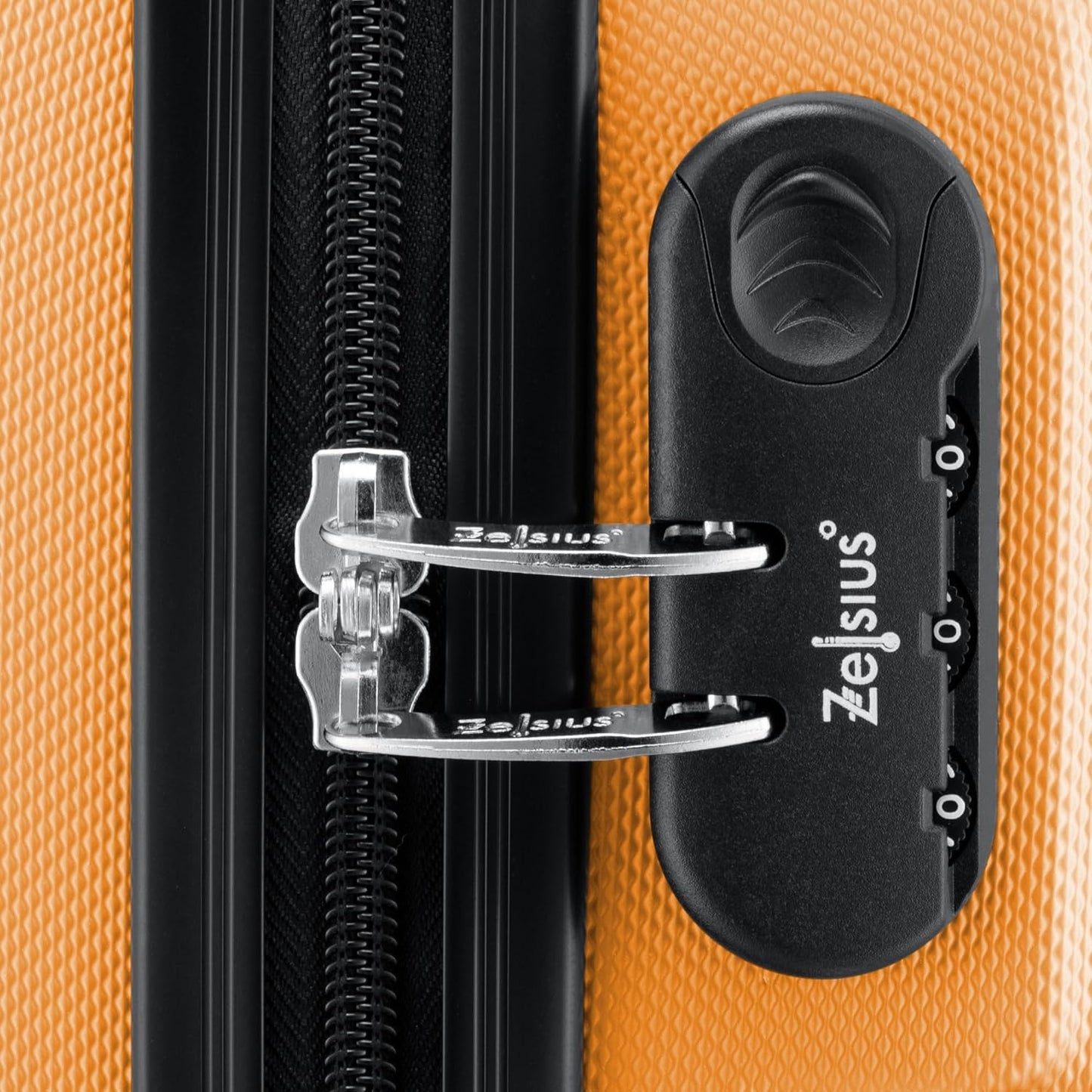 3-teiliges Hartschalenkoffer-Set mit Zahlenschloss, Orange