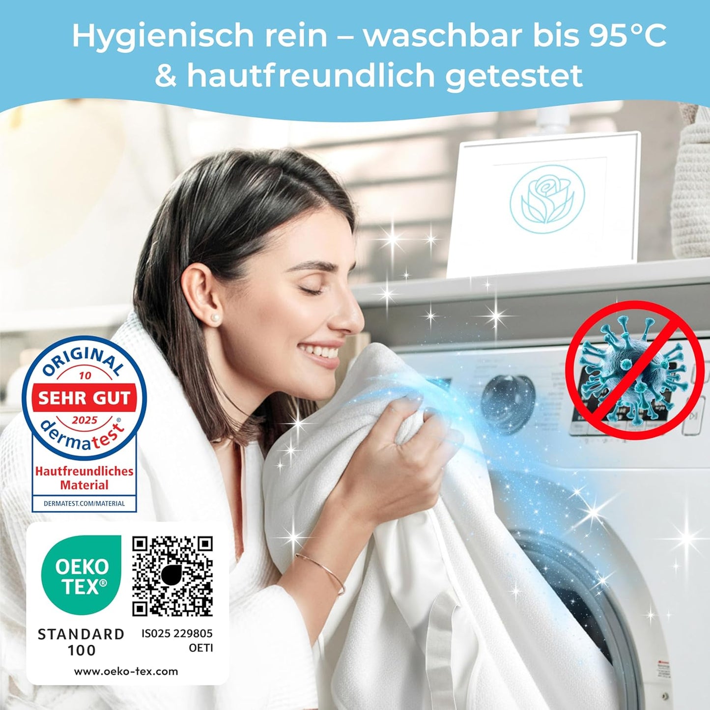 Wasserdichter Matratzenschoner, 180x200 cm 4x Eckgummifixierung