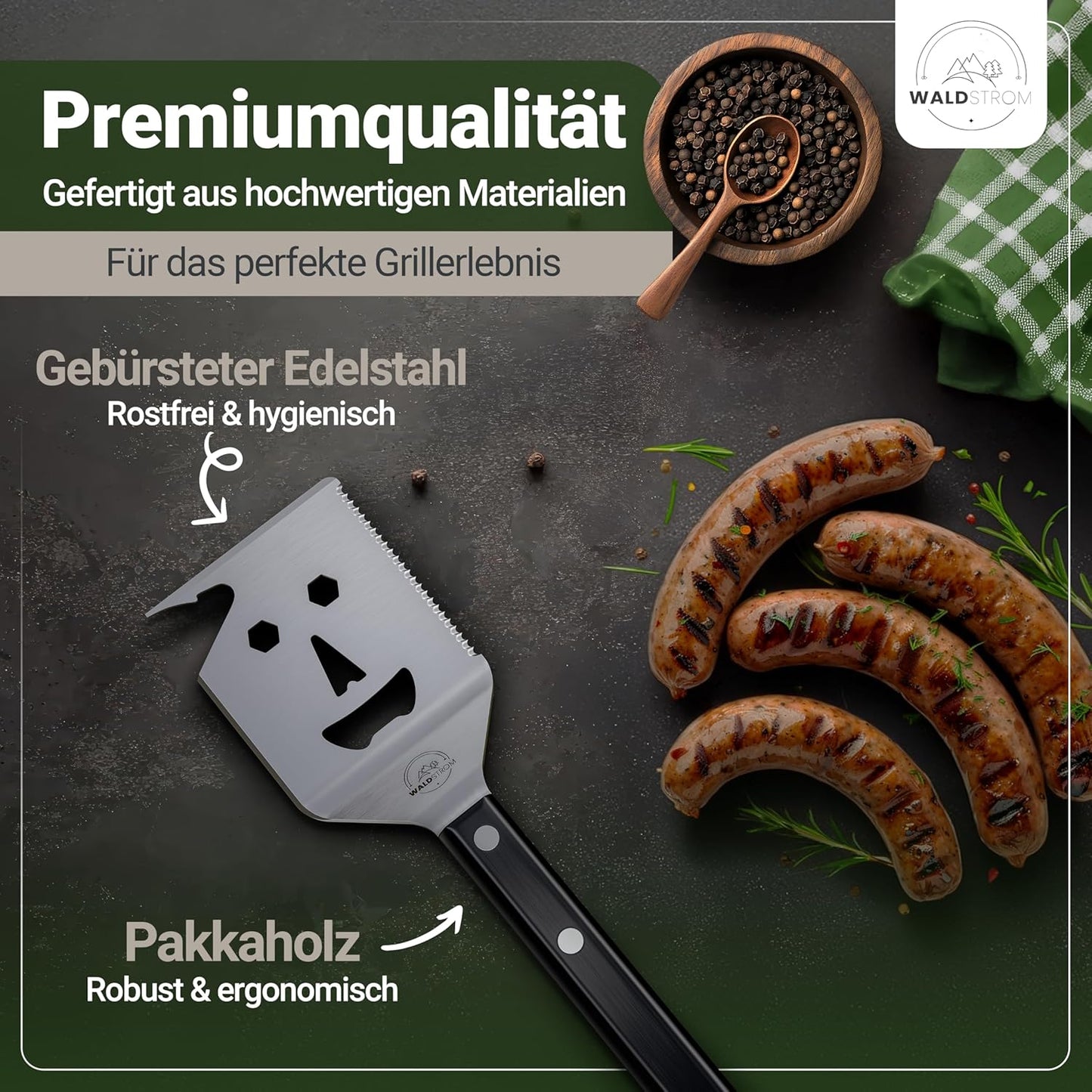 Grillspachtel mit Grillschürze