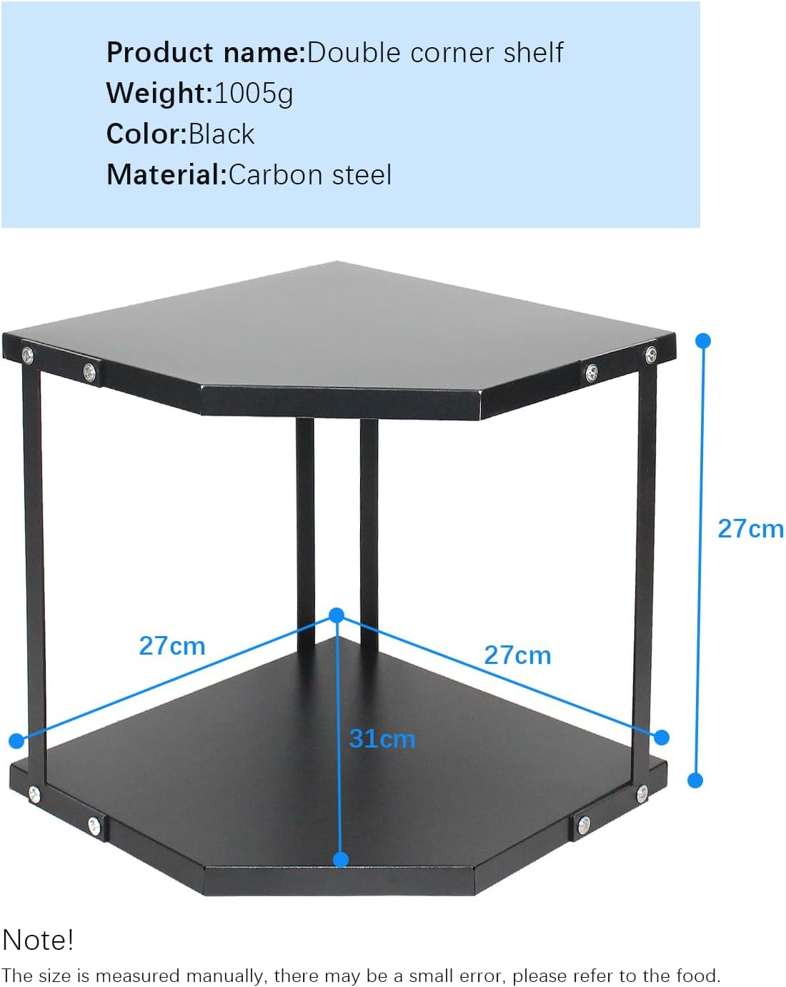 Küchen Aufbewahrungsregal, 2-tier Schwarz
