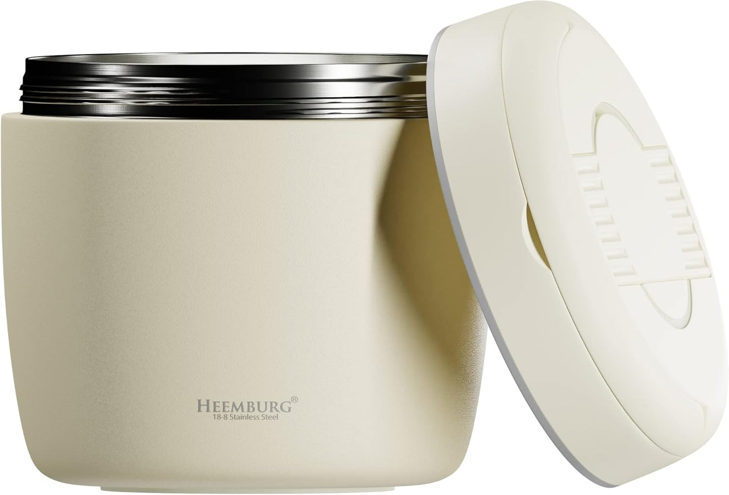 Thermobehälter für Essen, Edelstahl 1L, Weiss 970 ml