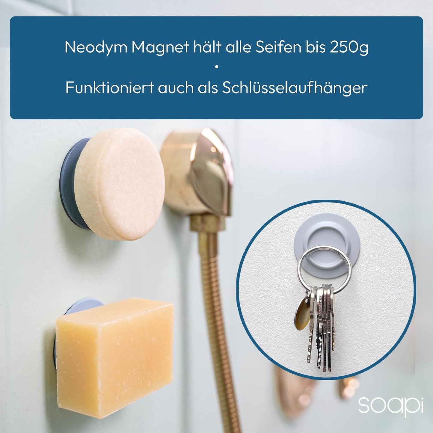 Schwebender Seifenhalter, 3er Set Weiss 3er Set