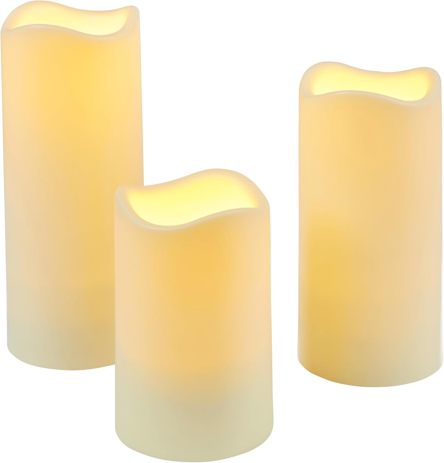 Wasserdichte TruGlow-Solarkerzen, 3 Stück, 3er Set Warmweiss