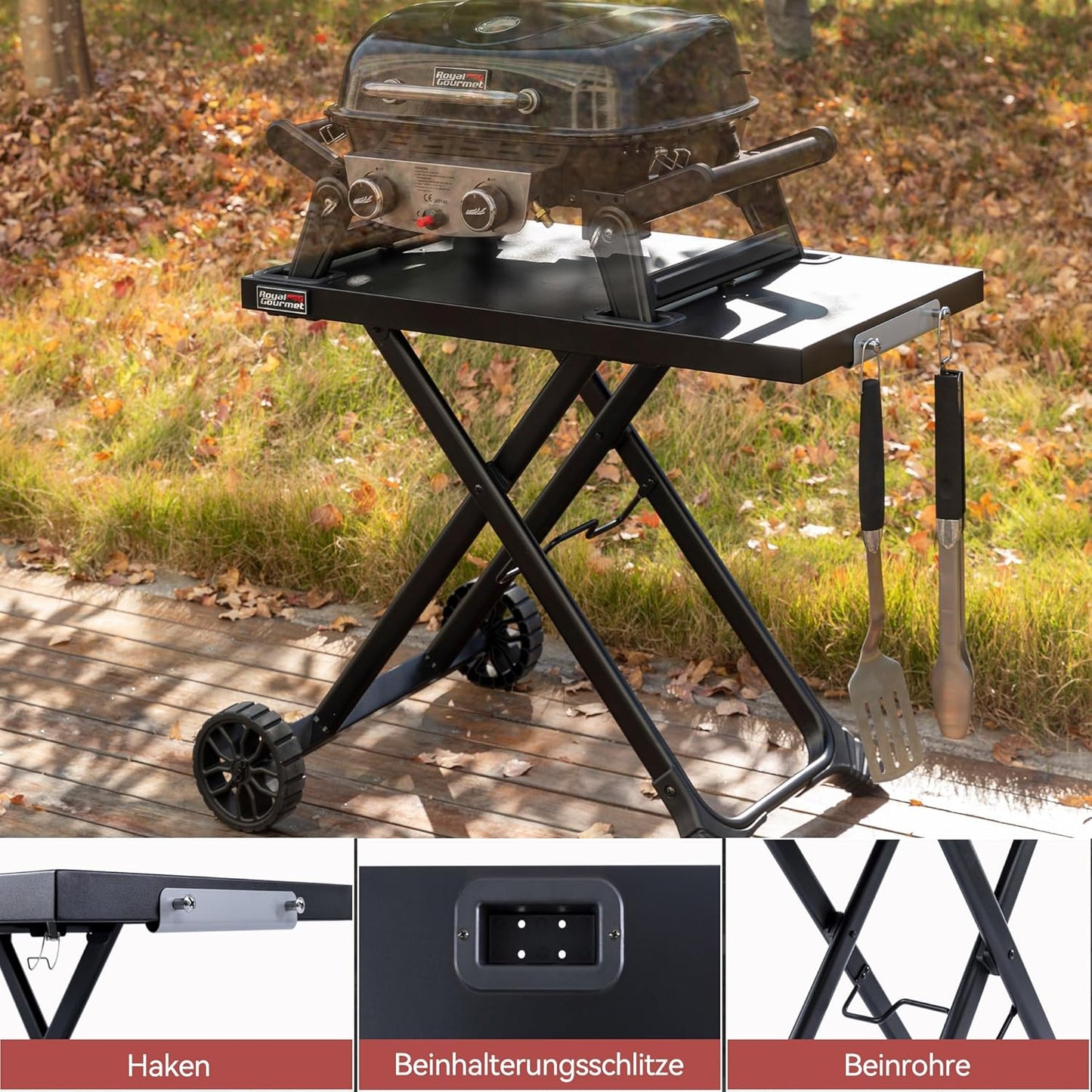 Faltbarer Grilltisch für Gasgrill GT2005-G, Nur Grilltisch
