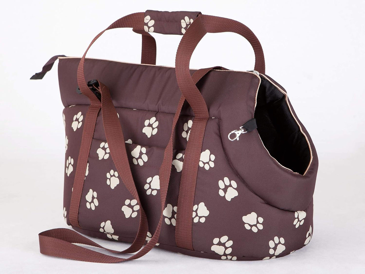 Hundetragetasche, M - 30,90 € Braun mit Pfoten