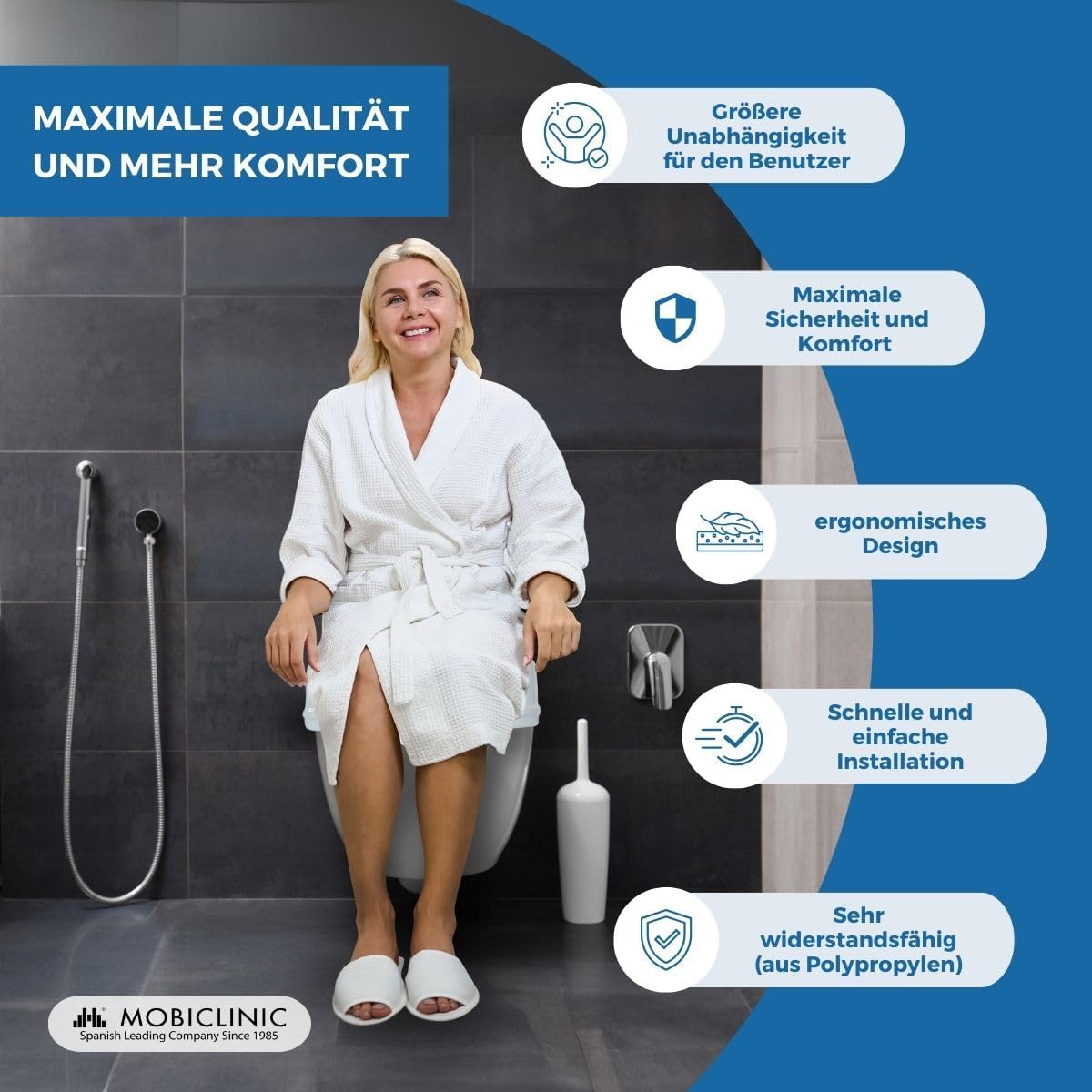 Toilettensitzerhöhung 10 cm für Senioren