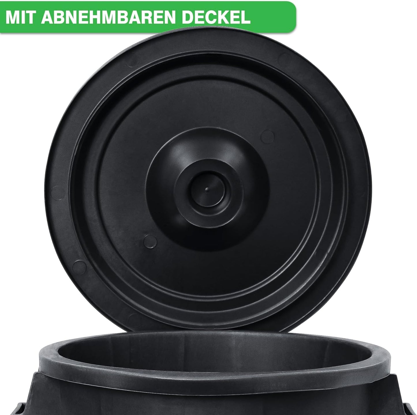 Mülltonne mit Deckel, Schwarz 70L