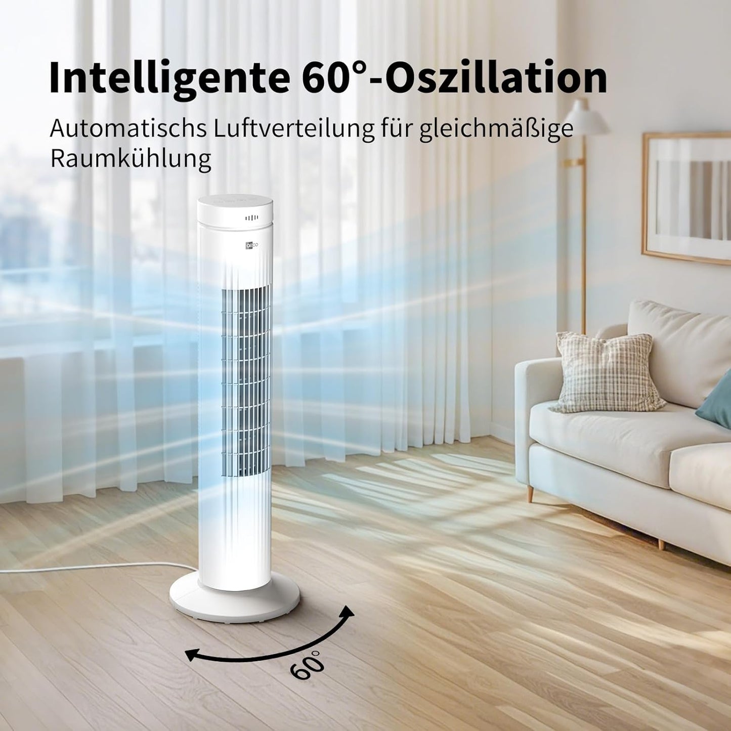 AirX SPIN Turmventilator mit Fernbedienung, Turmventilator