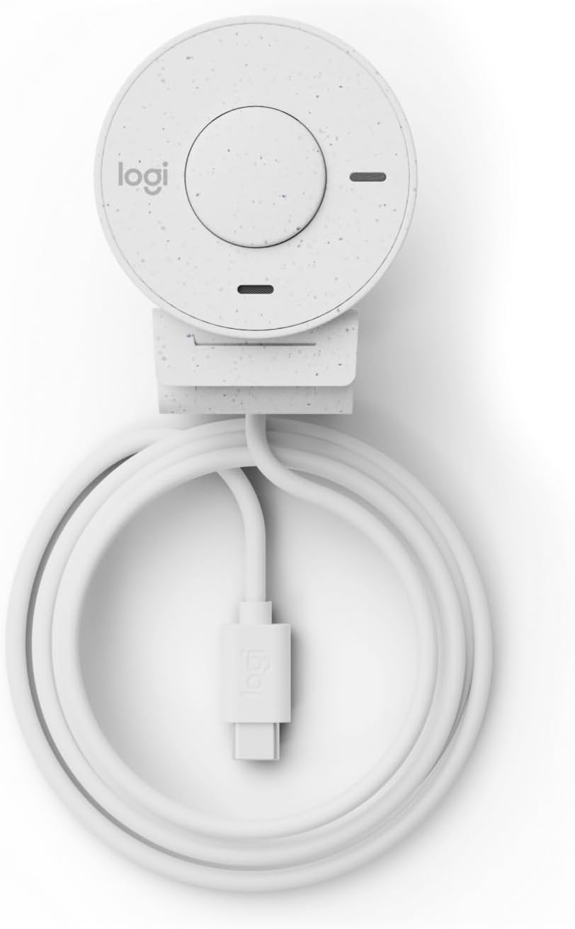Brio 300 Full HD-Webcam mit Sichtschutz und Mikrofon mit Rauschunterdrückung, Weiß