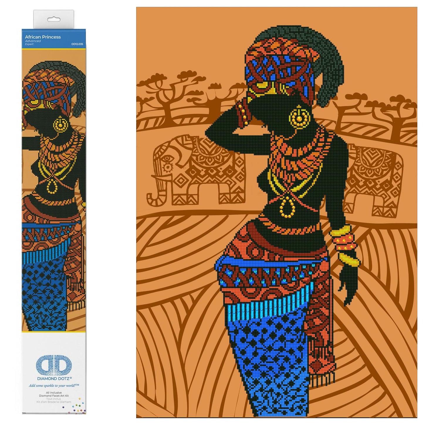 Diamond Painting Set African Princess, DD12-035, 52x76 cm, African Princess