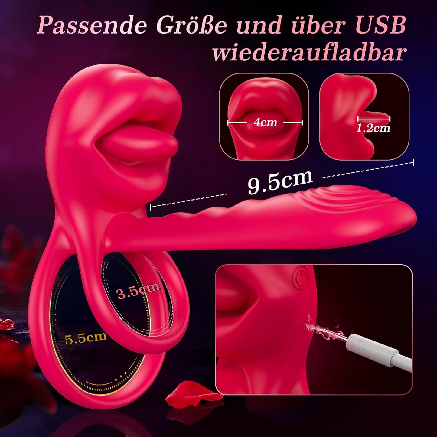 G Punkt & Klitoris Stimulator mit 9 Vibrationsmodi, Rot
