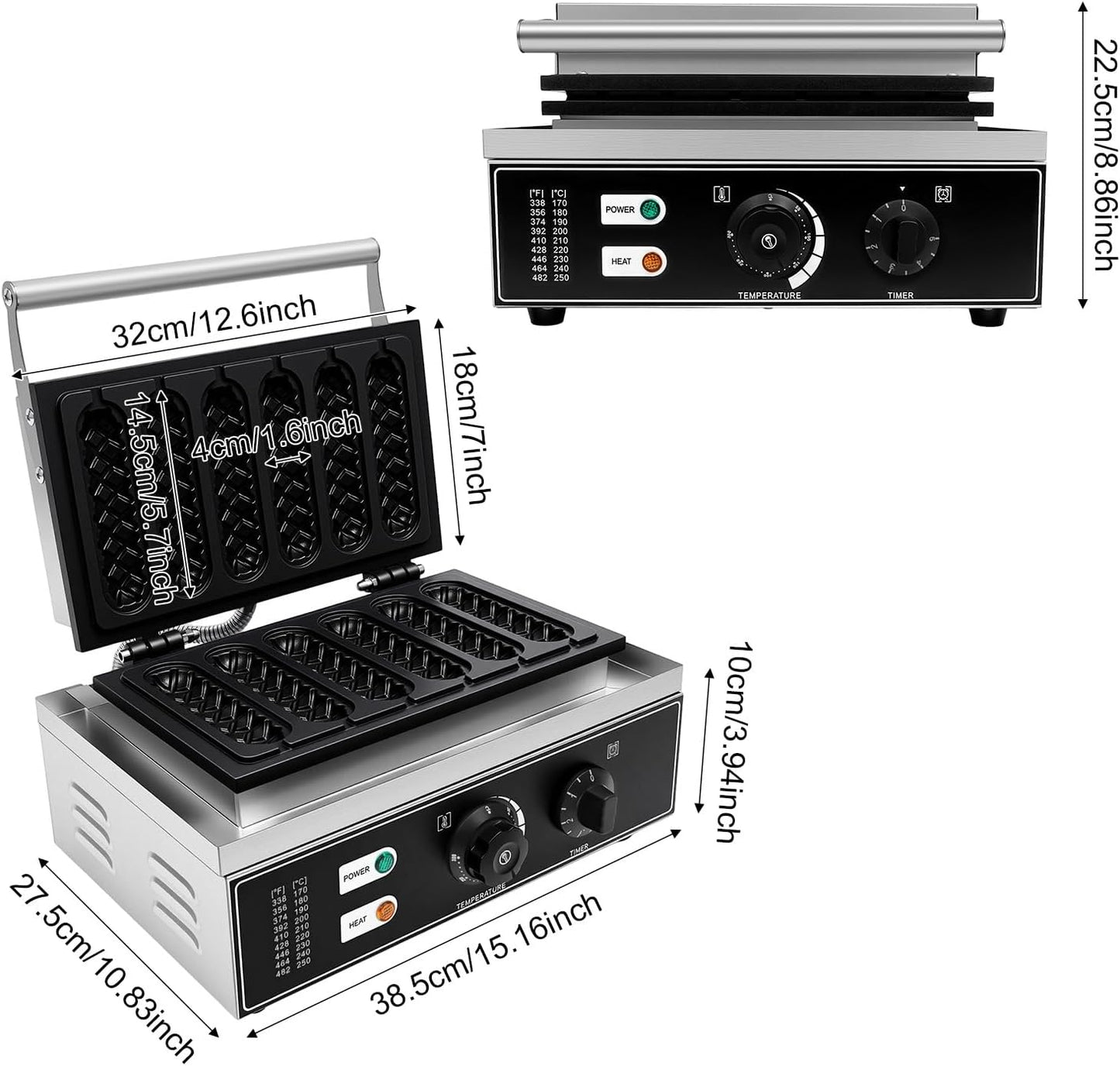 Stick Waffle Maker für 6 Lollipop-Waffeln