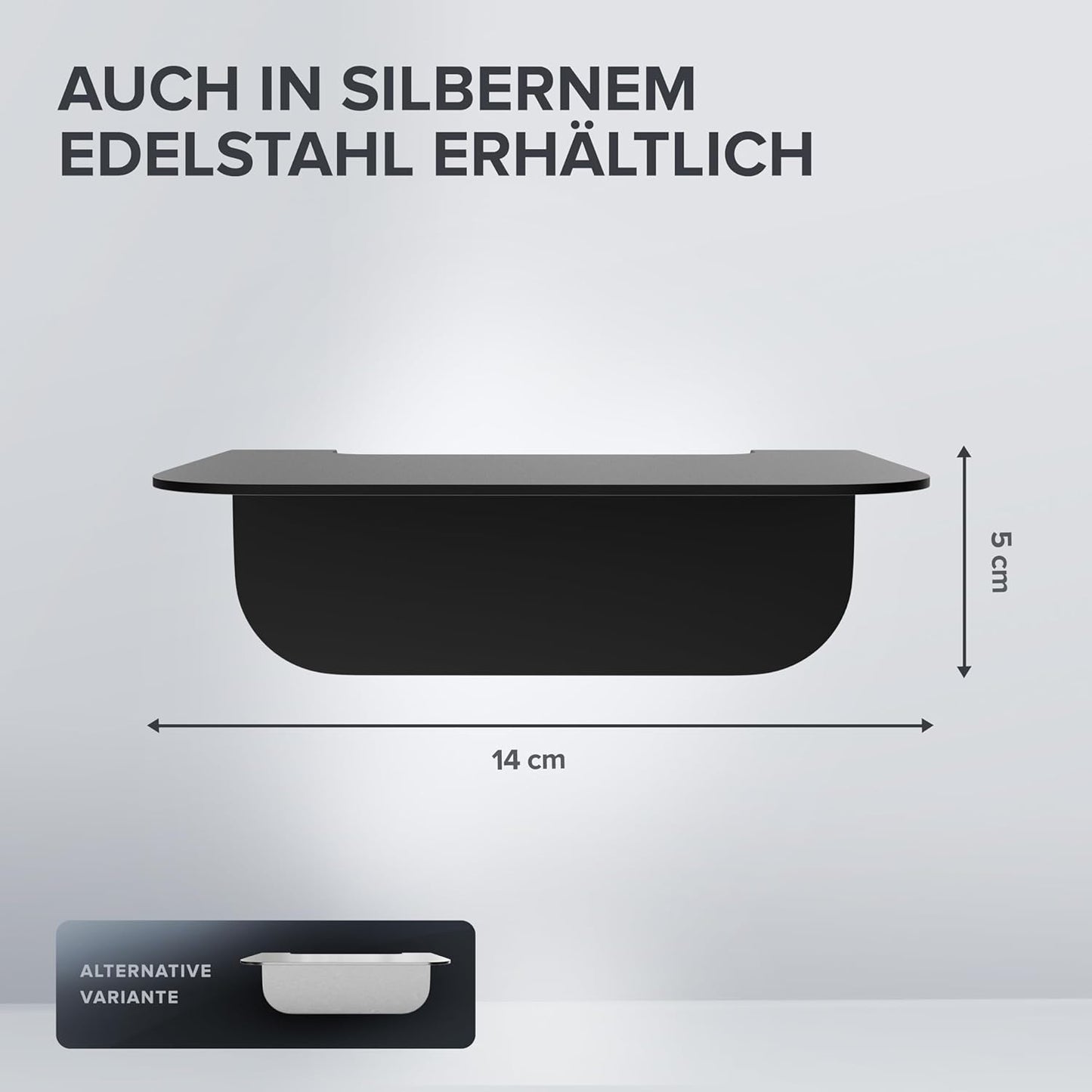 Badablage ohne Bohren, Schwarz