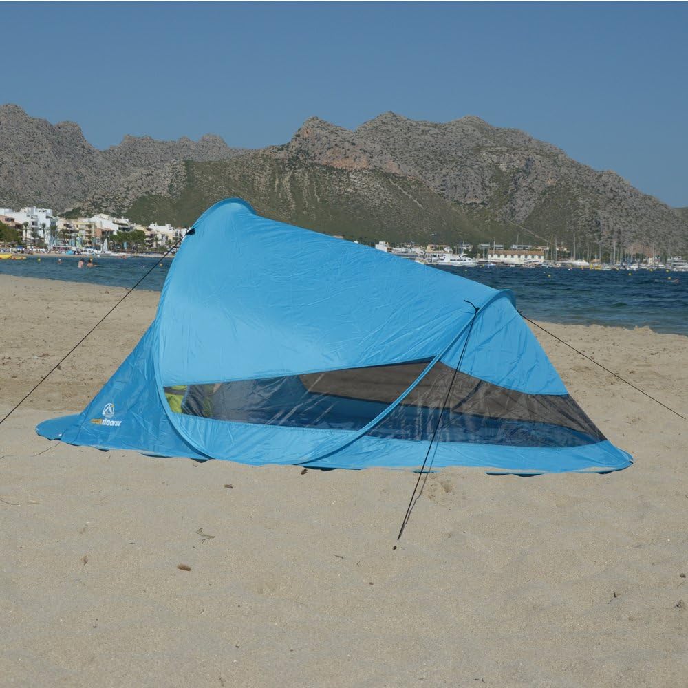 Pop-up Strandmuschel Zack II mit UV-Schutz, Blau