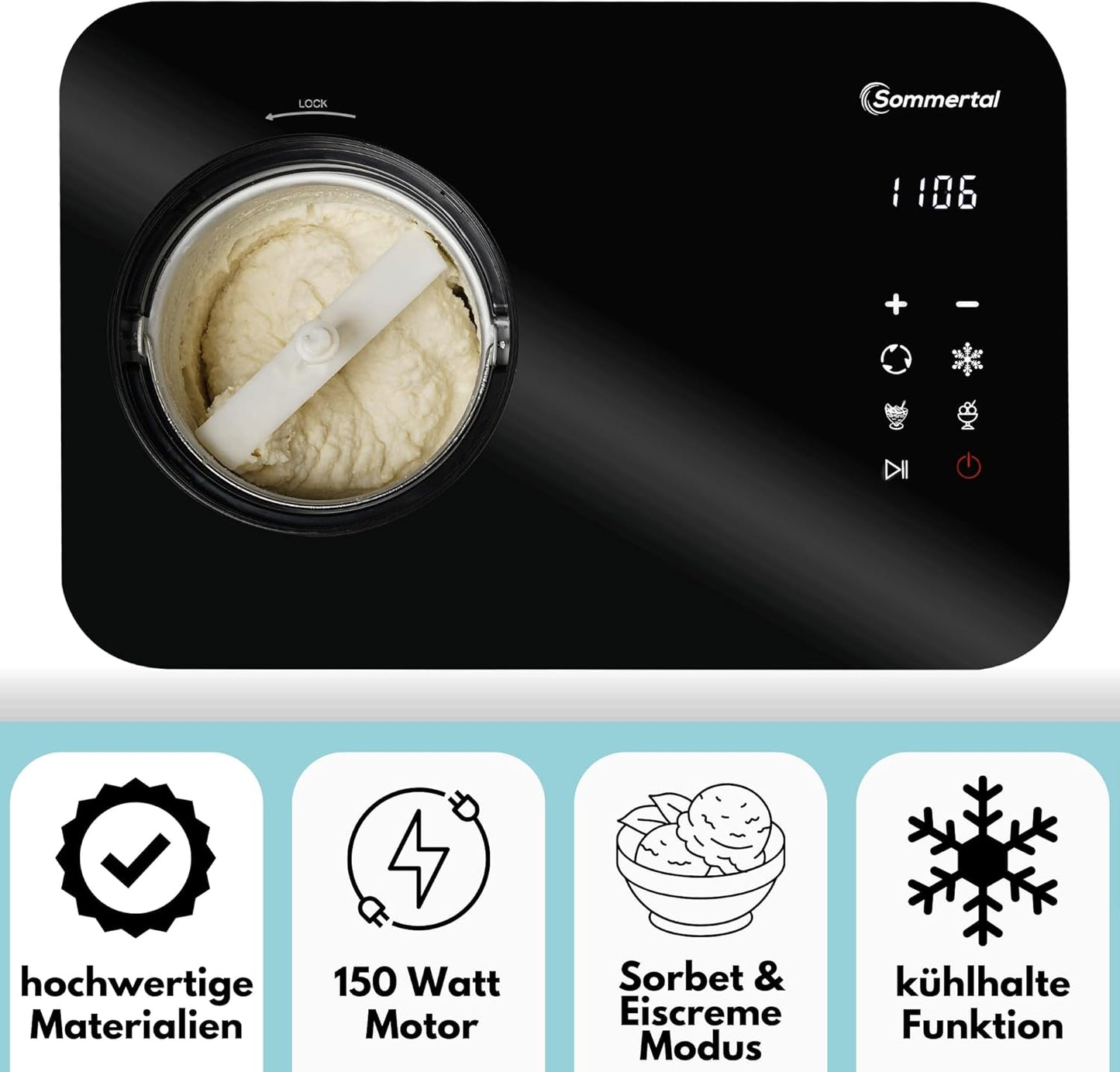 Eiscreme Maschine ICE1500 mit Kompressor