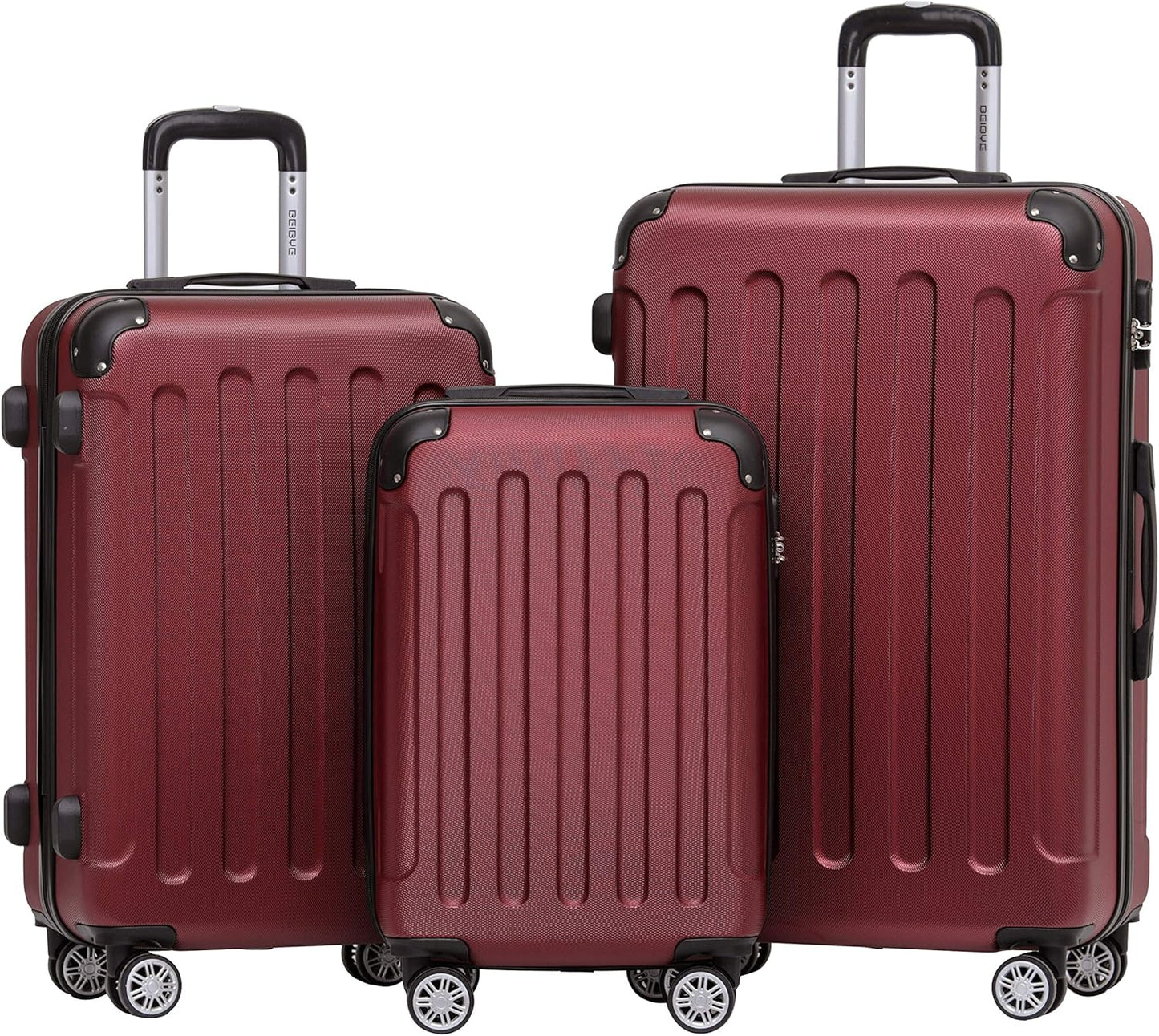 3-teiliges Hartschalenkoffer-Set, Burgundy Koffer-Set