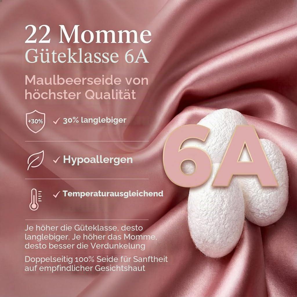 3D Seidenschlafmaske mit Augenmulden, Rosa