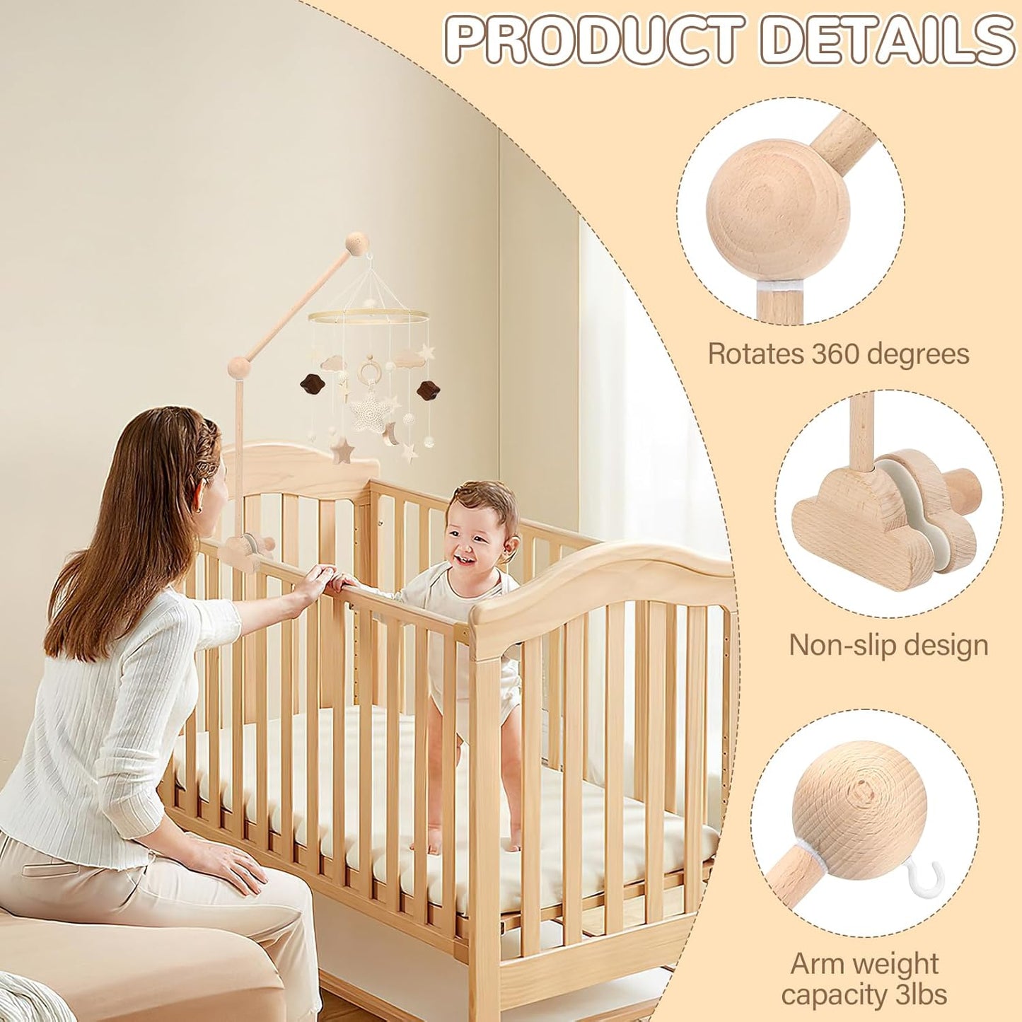 Höhenverstellbare Baby-Mobile-Halterung