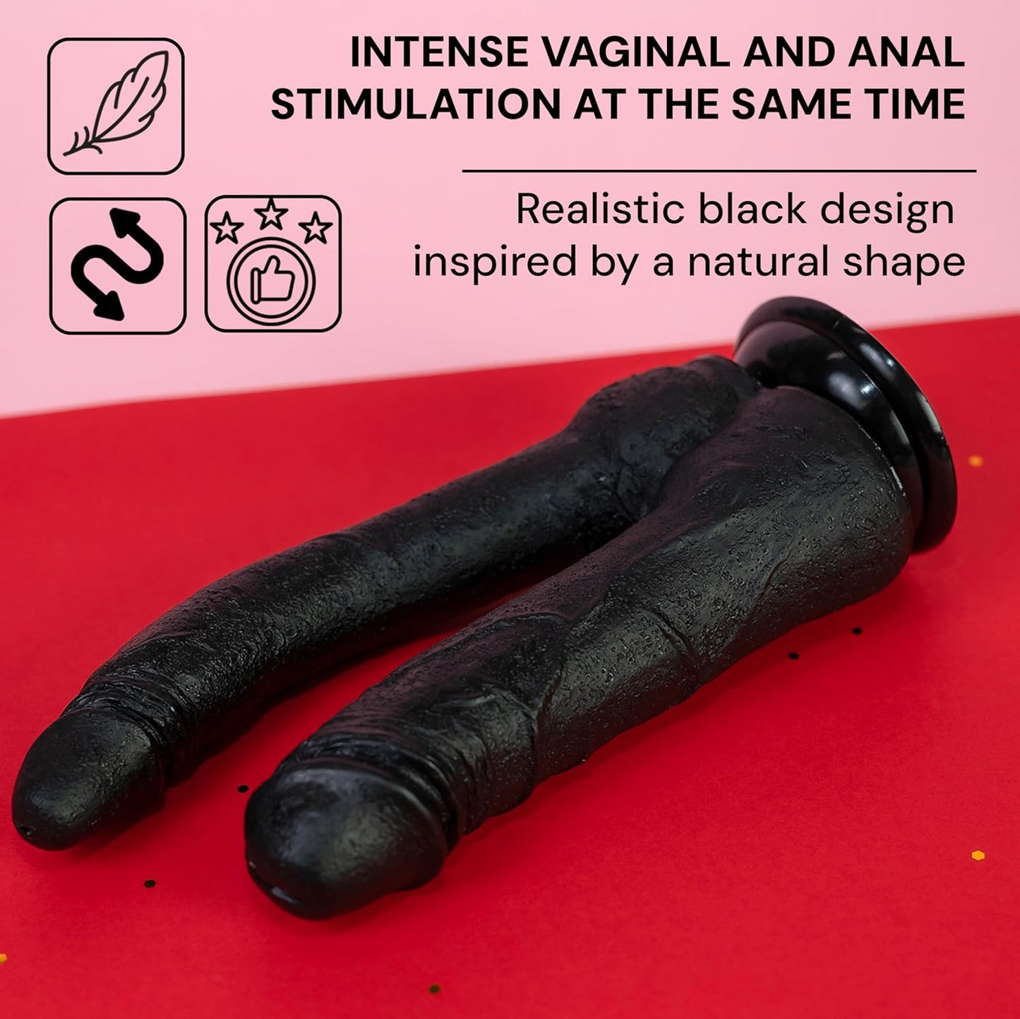Realistischer Doppeldildo mit Saugnapf, 510g
