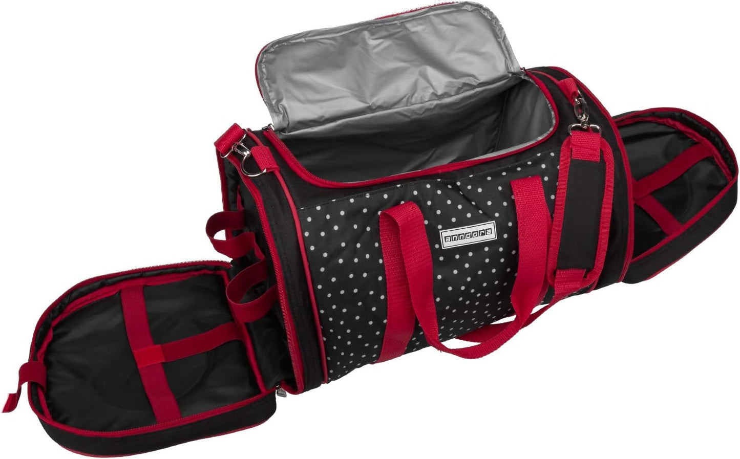 Picknick-Kühltasche mit Decke & Zubehör-Set, 3337: Schwarz Weiss Gepunktet