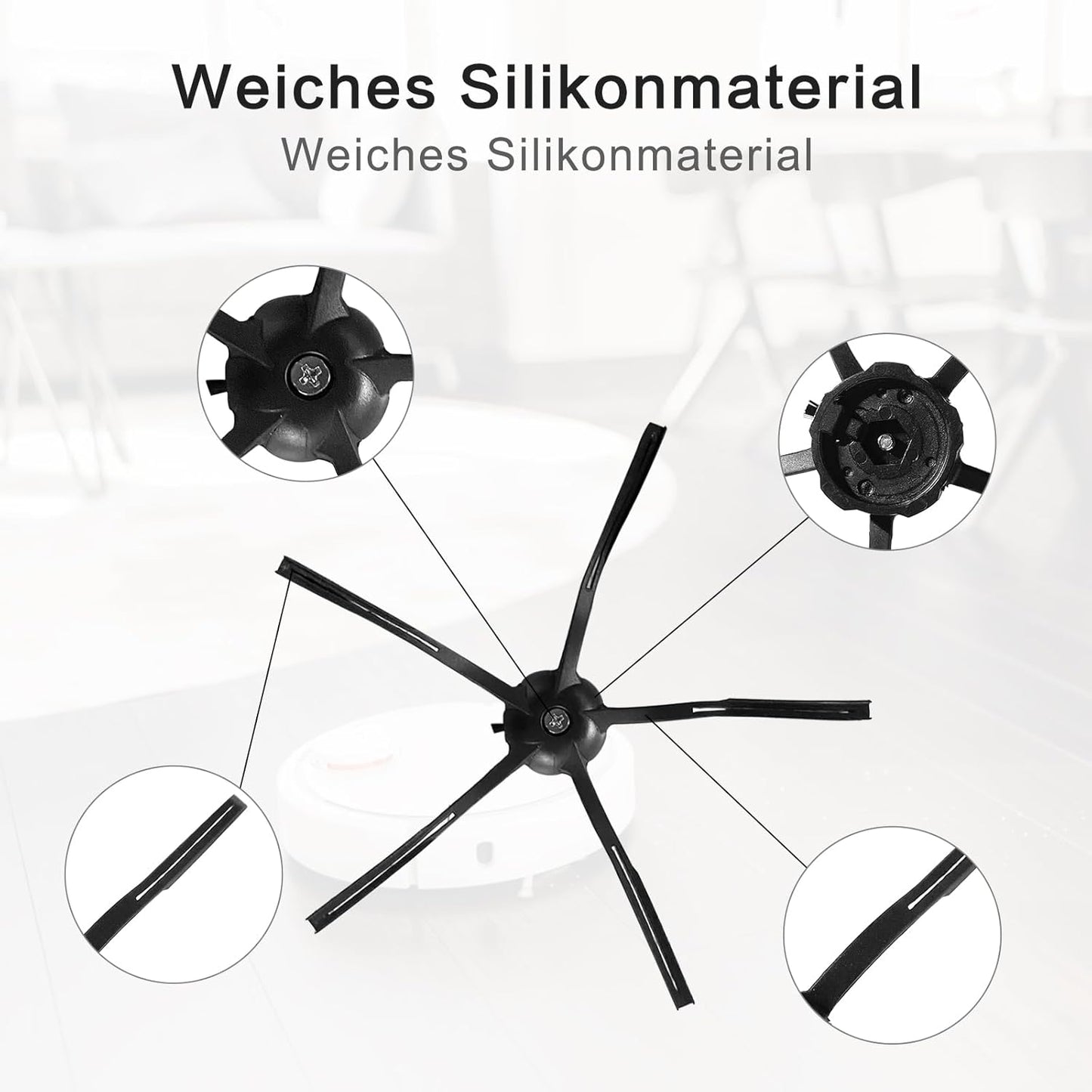 19-teiliges Zubehör-Set für Roborock S7 Saugroboter, Schwarz