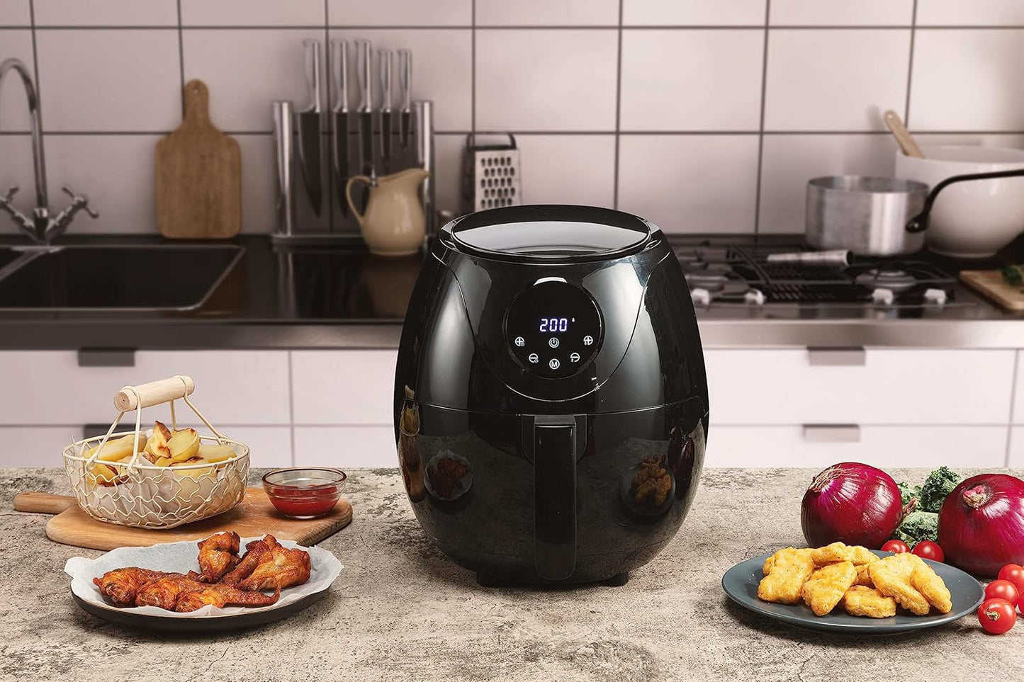 Heissluftfritteuse mit LED-Touchscreen, Medium