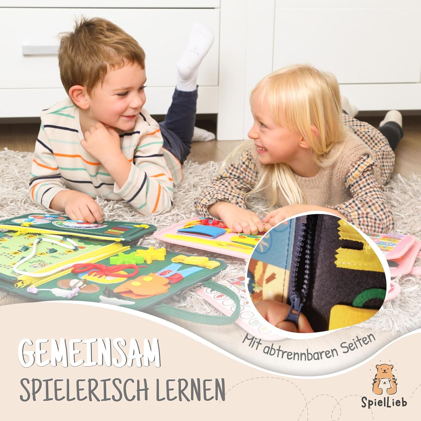 Montessori Busy Board ab 3 Jahren - Activity Spielzeug, grün
