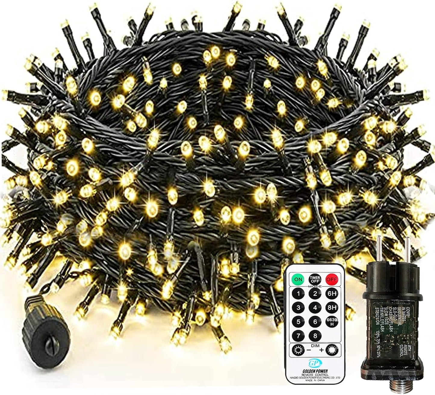 Weihnachtsbeleuchtung mit Fernbedienung, 35M|Warmweiss