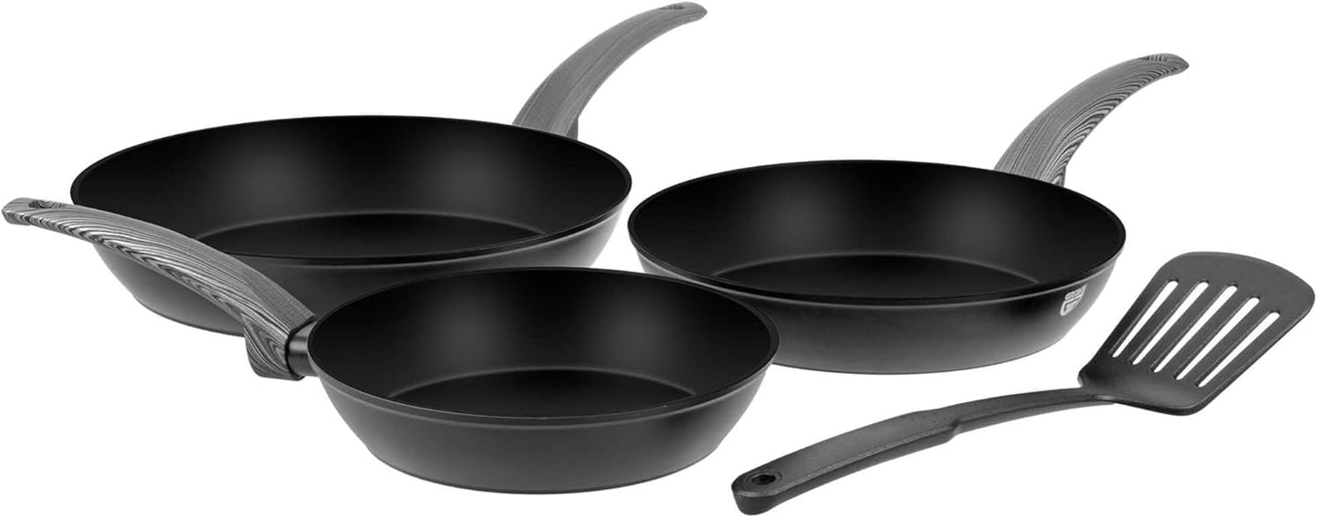 3-teiliges induktionsgeeignetes Pfannenset mit Wender