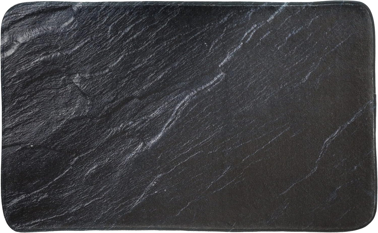Rutschfester Badteppich, waschbar und weich, Granit 70 x 110 cm (Rechteckig)