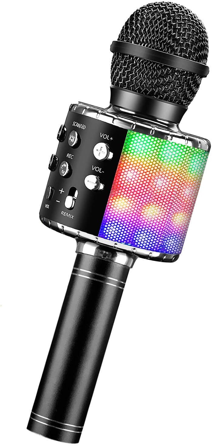 Bluetooth-Karaoke-Mikrofon für Kinder, black