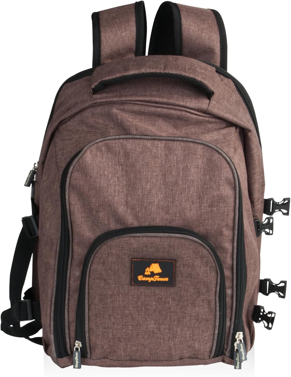 Picknickrucksack-Set, Braun Meliert