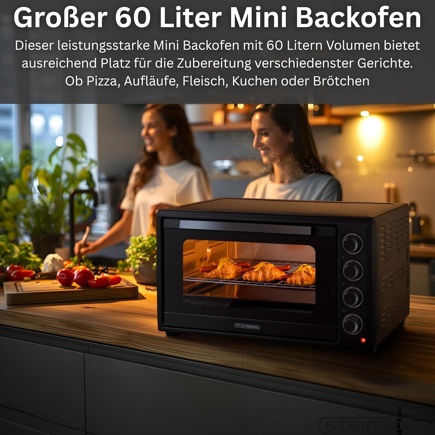 Minibackofen SB-3019 mit Umluft & Drehspiess